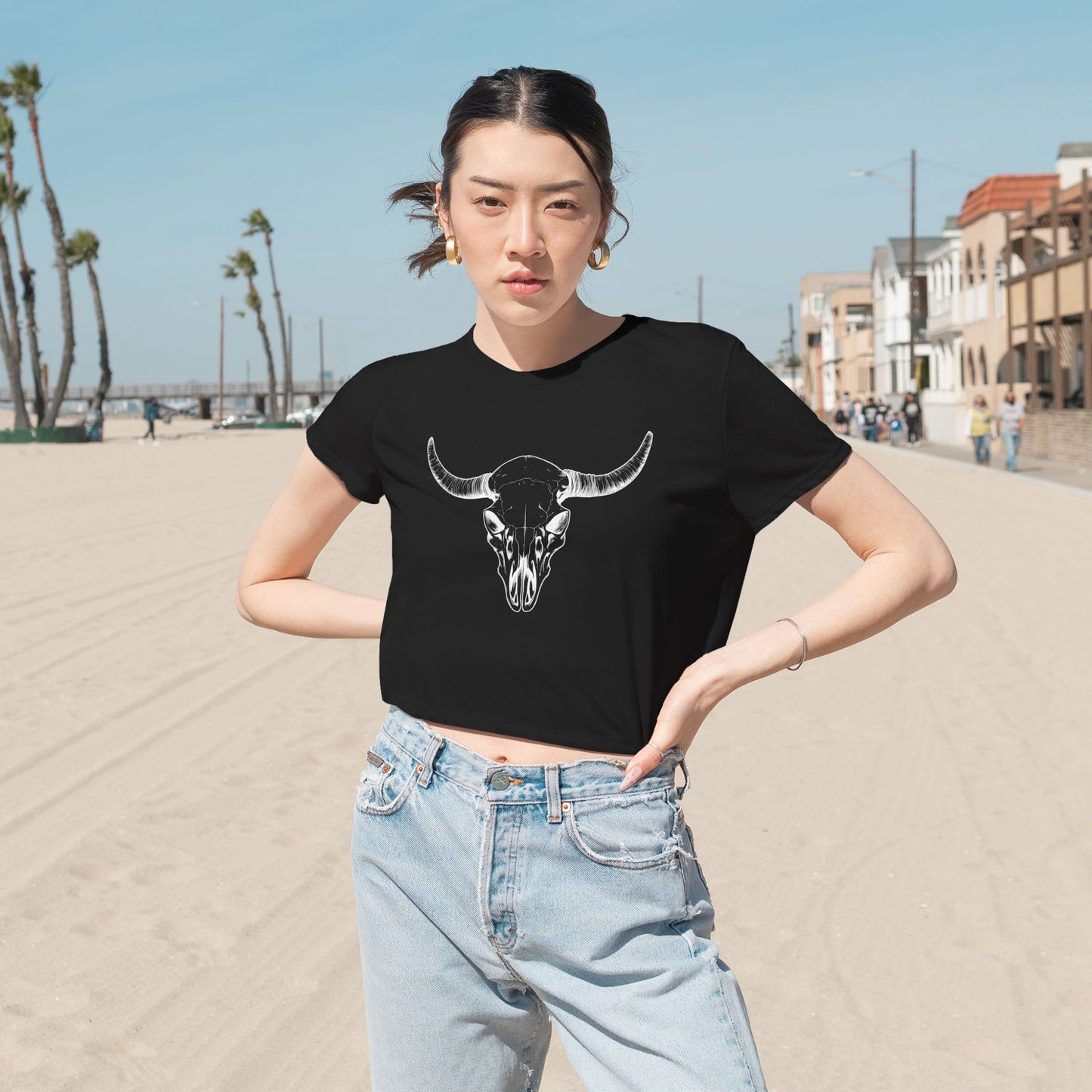 Bull Horns Cropped Tee (Women's)