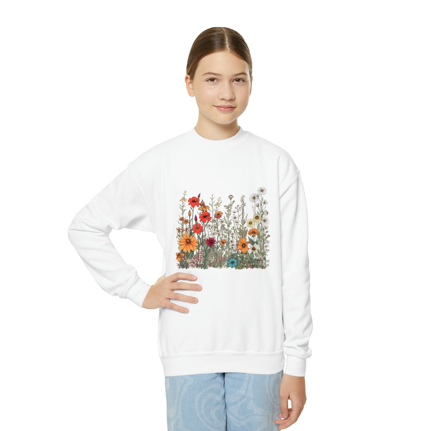 Vintage-Inspired Wildflowers Sweatshirt (Youth)
