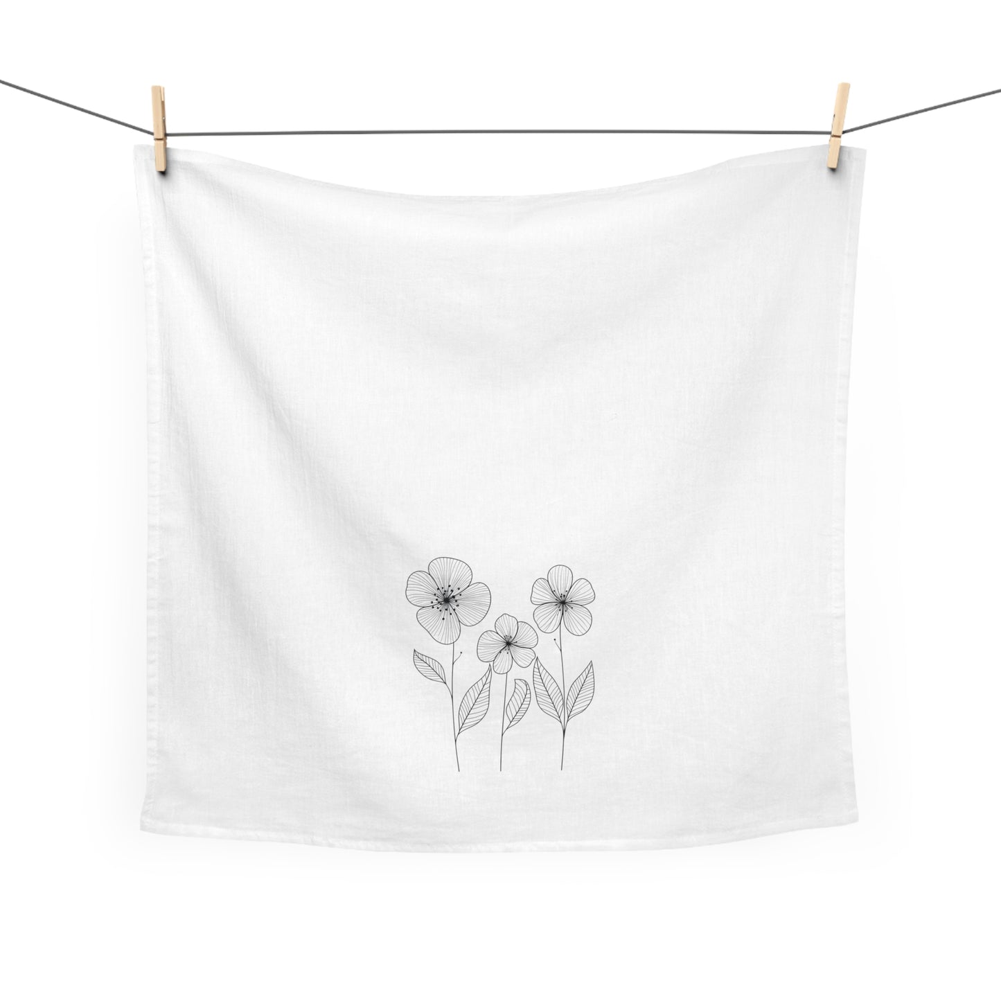 Simple Flowers Tea Towel
