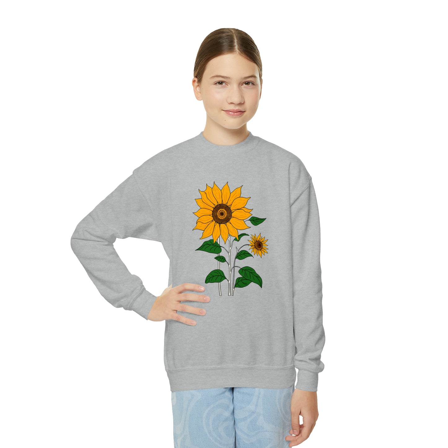 Sunflower Illustration Sweatshirt (Youth)