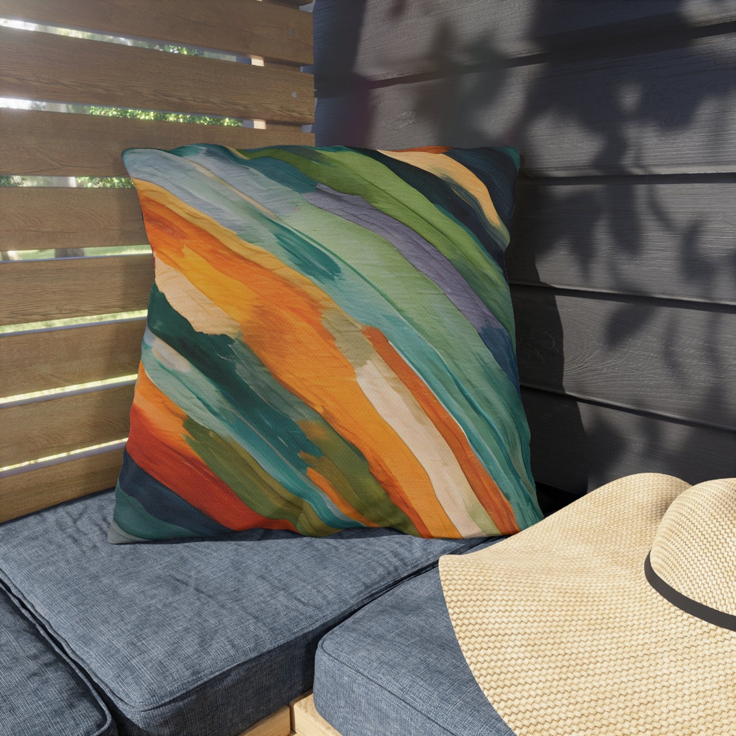 Colorful Brushstrokes Outdoor Pillows