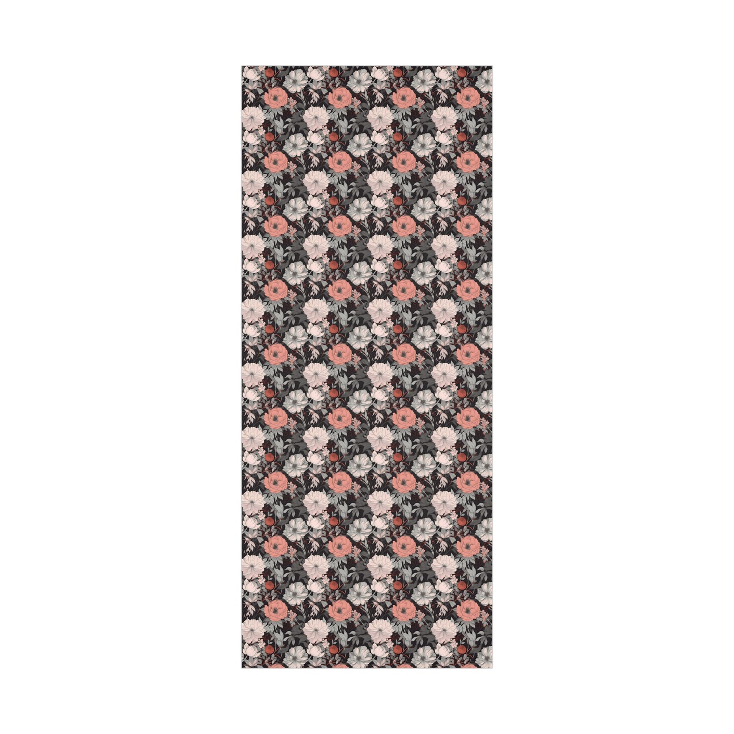 White and Coral Floral Gift Wrapping Paper