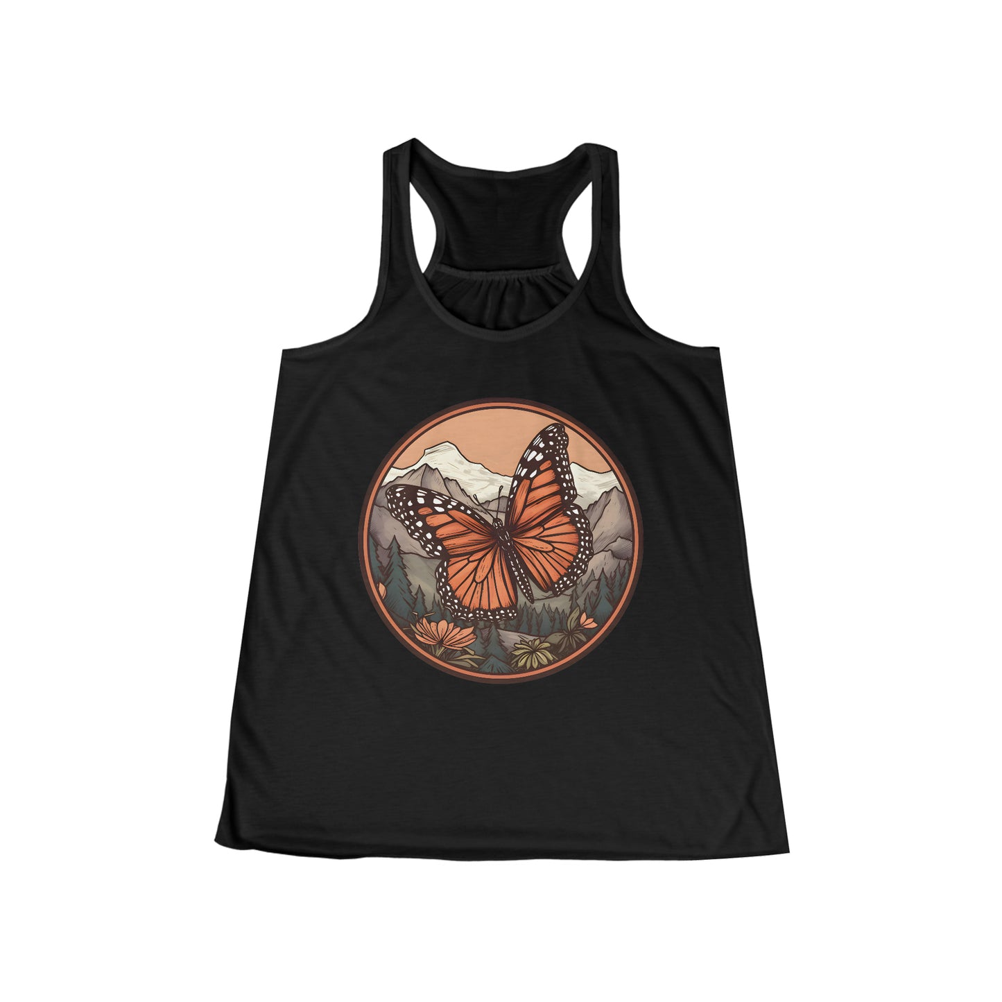 Monarch Butterfly Flowy Racerback Tank (Women's)