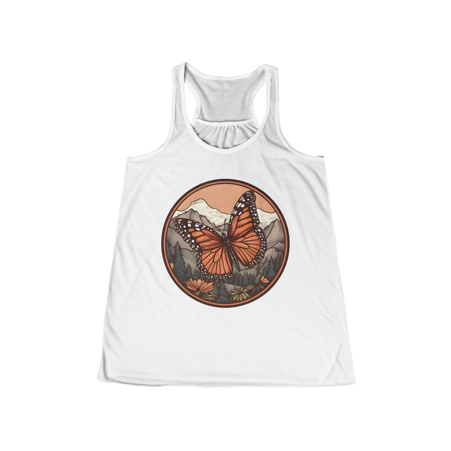 Monarch Butterfly Flowy Racerback Tank (Women's)