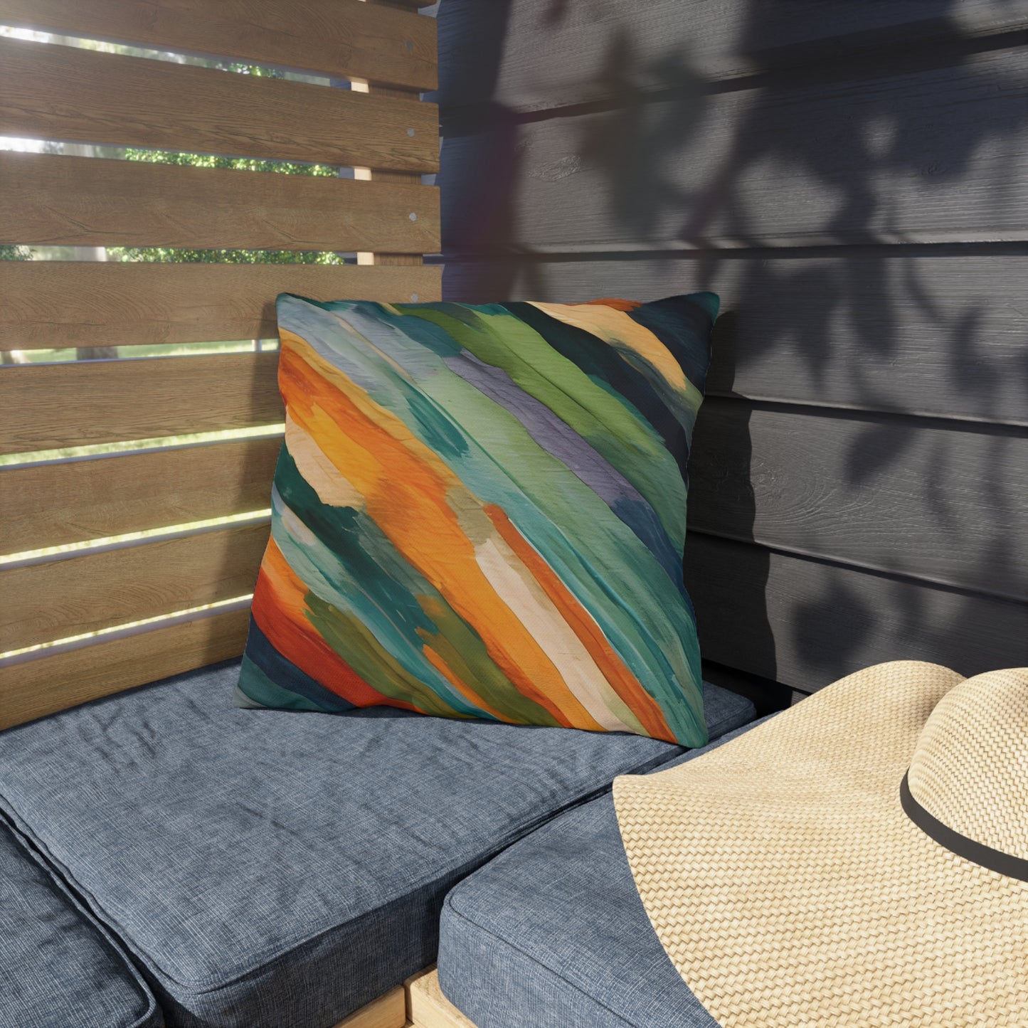 Colorful Brushstrokes Outdoor Pillows