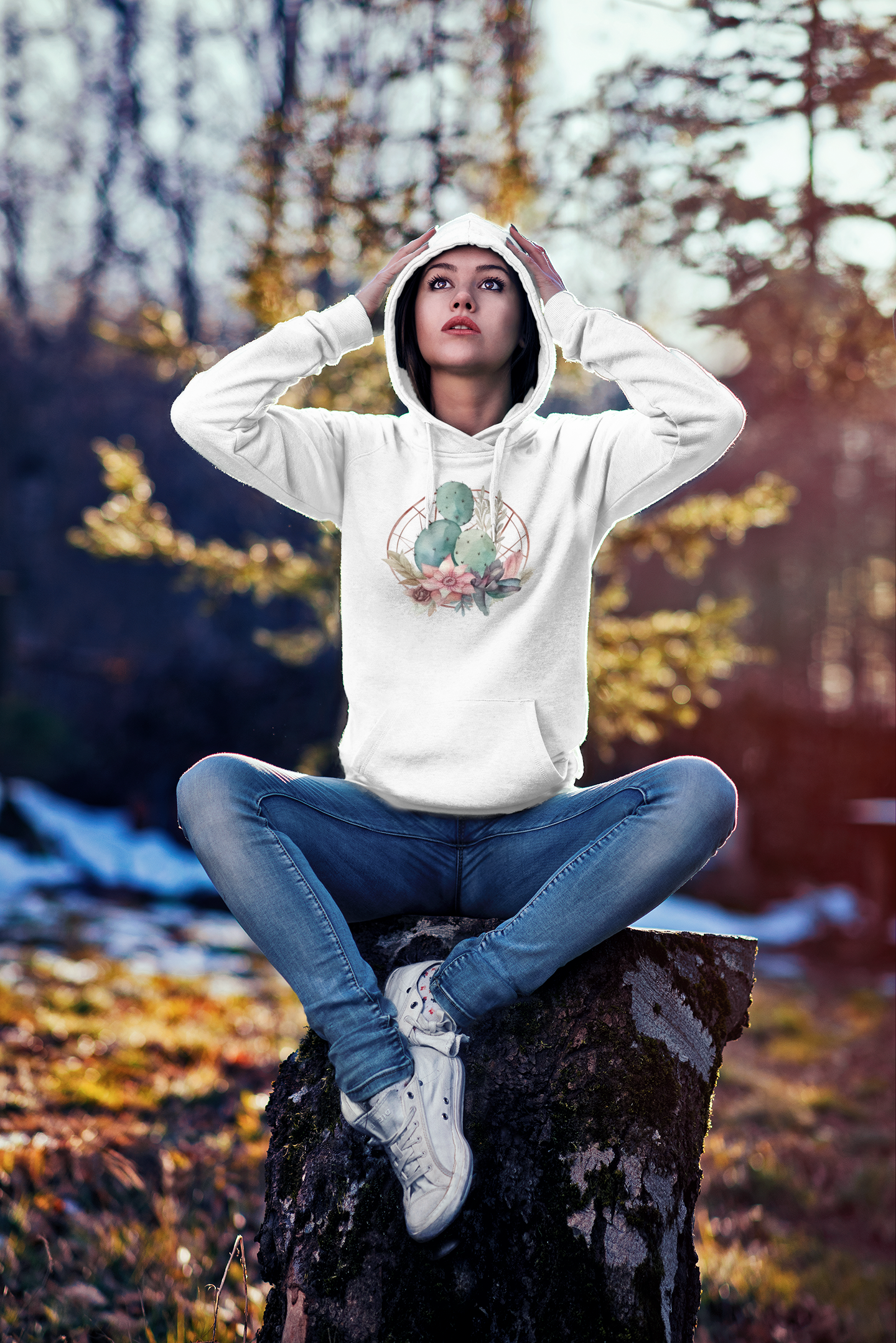 Watercolor Cactus Hoodie (Unisex)