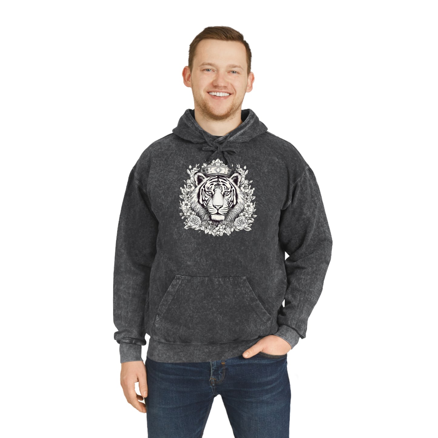 Crowned Tiger Premium Mineral Wash Hoodie (Unisex)