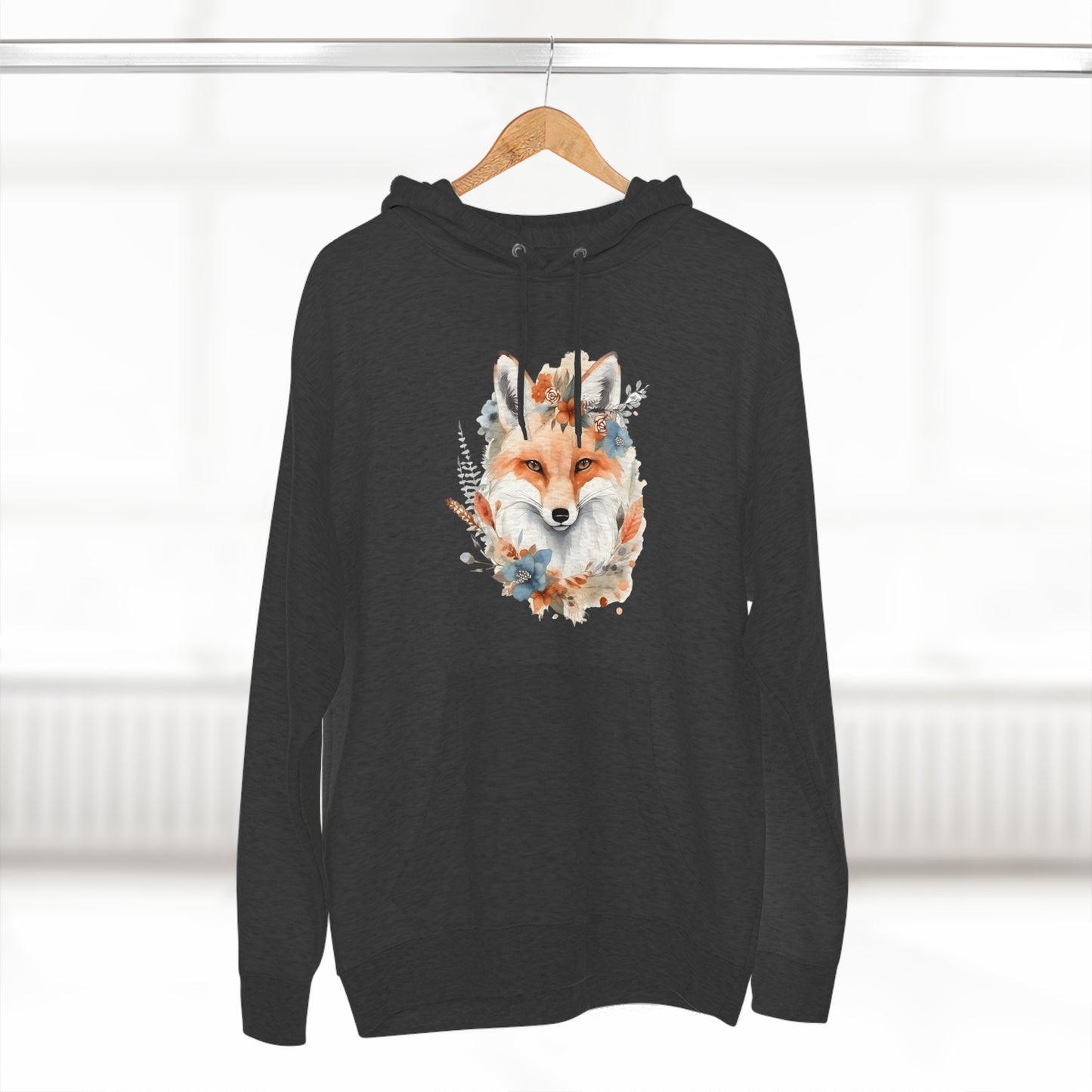 Watercolor Fox and Flowers Hoodie (Unisex)