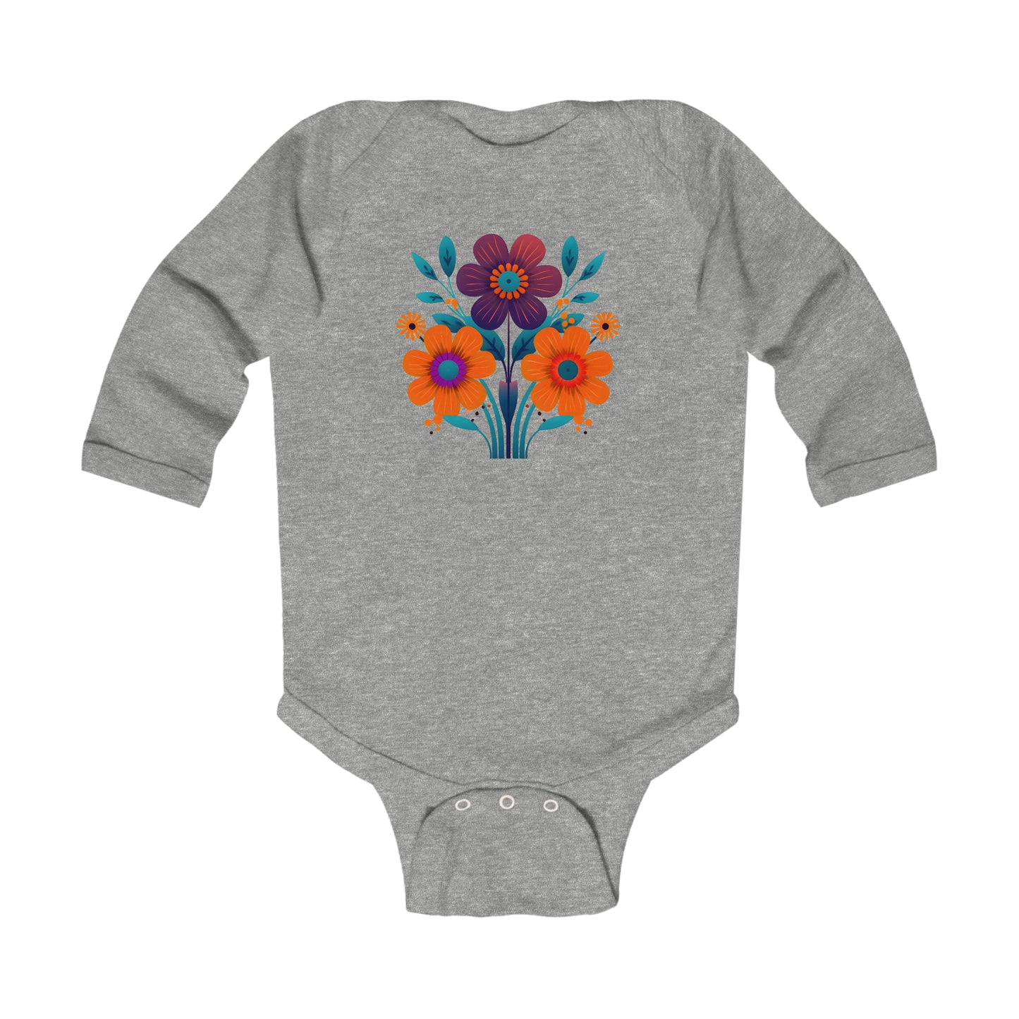 Flower Trio Long Sleeve Bodysuit (Infant)