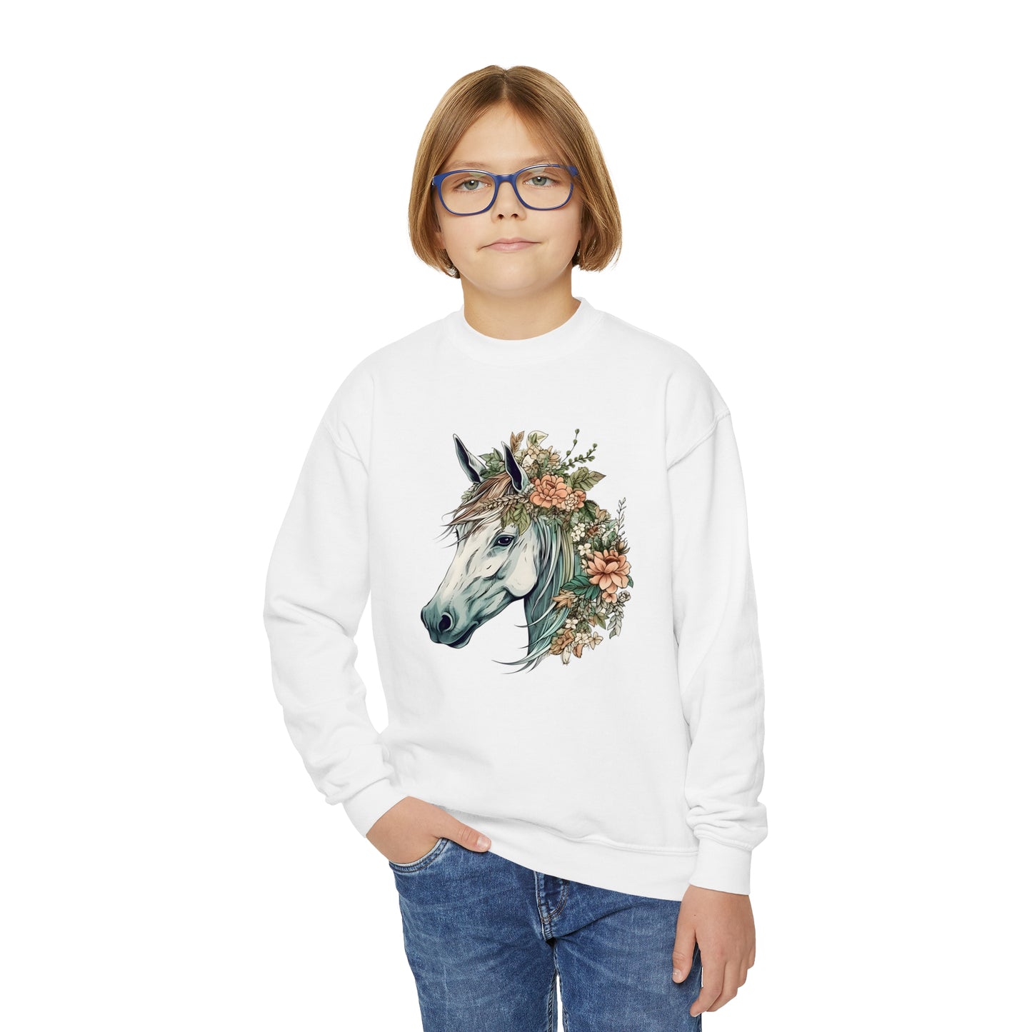 Floral Horse Sweatshirt (Youth)