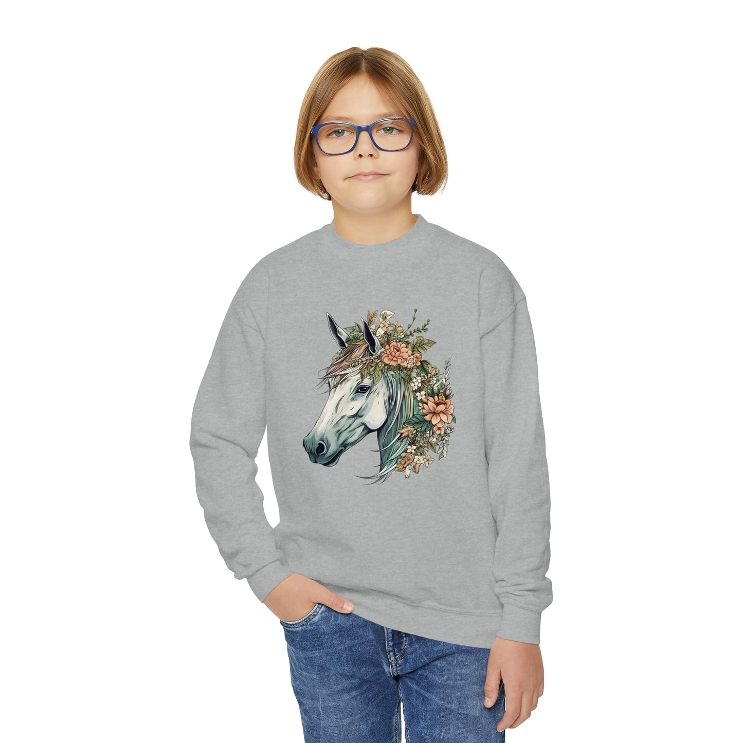 Floral Horse Sweatshirt (Youth)