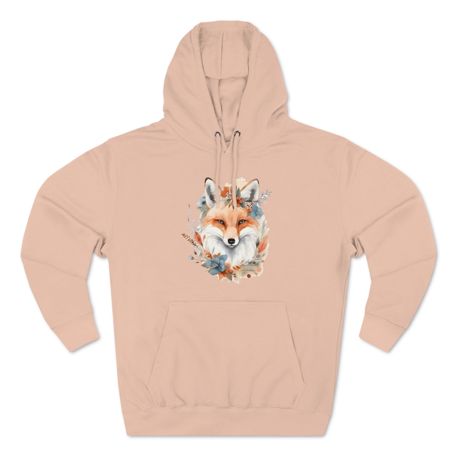 Watercolor Fox and Flowers Hoodie (Unisex)