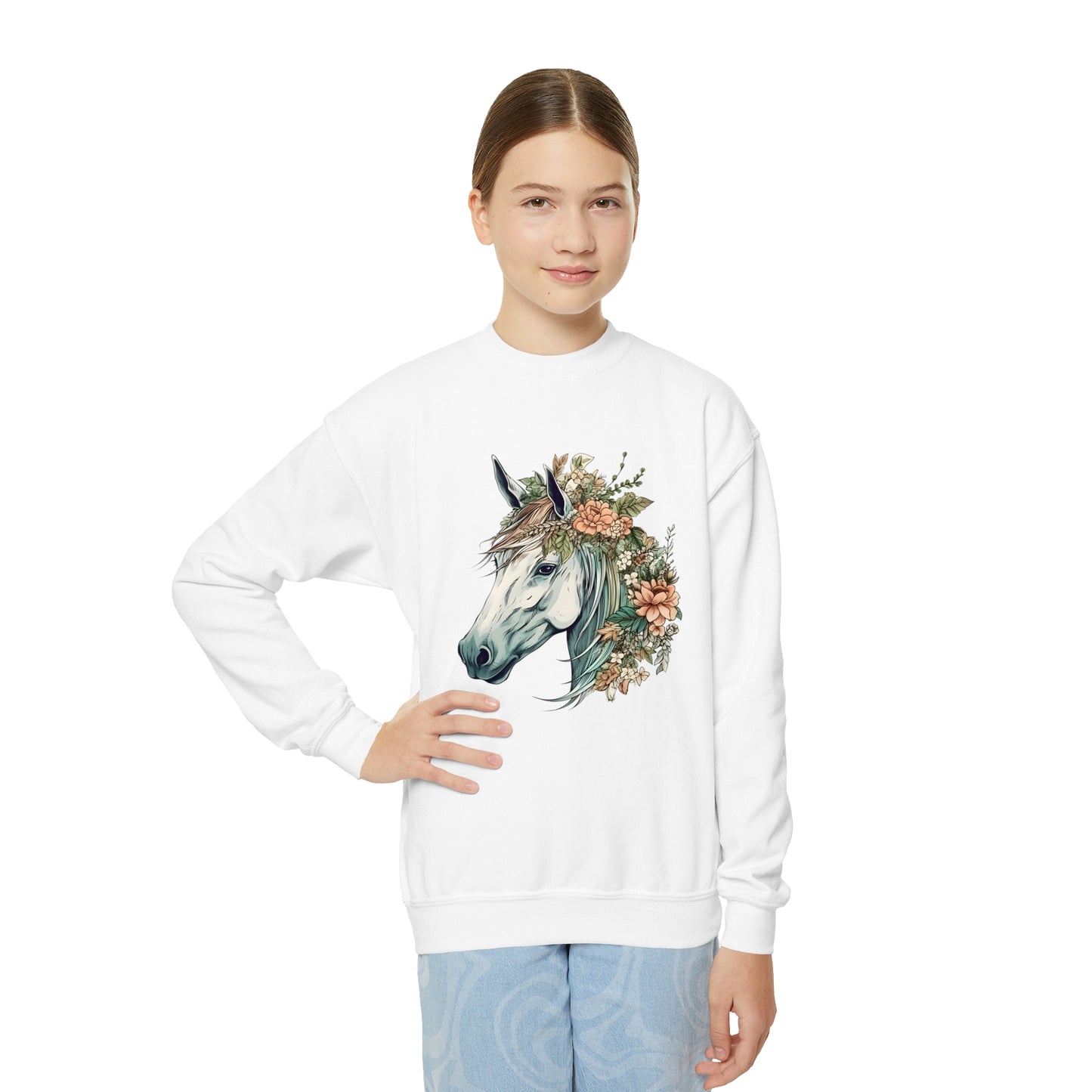 Floral Horse Sweatshirt (Youth)