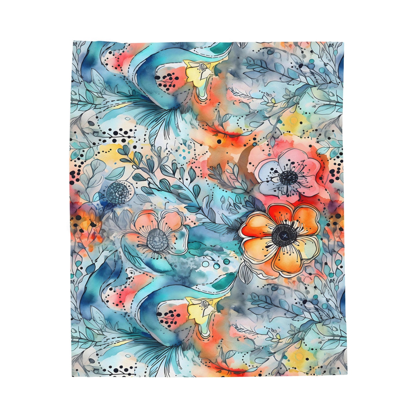 Abstract Watercolors Plush Blanket