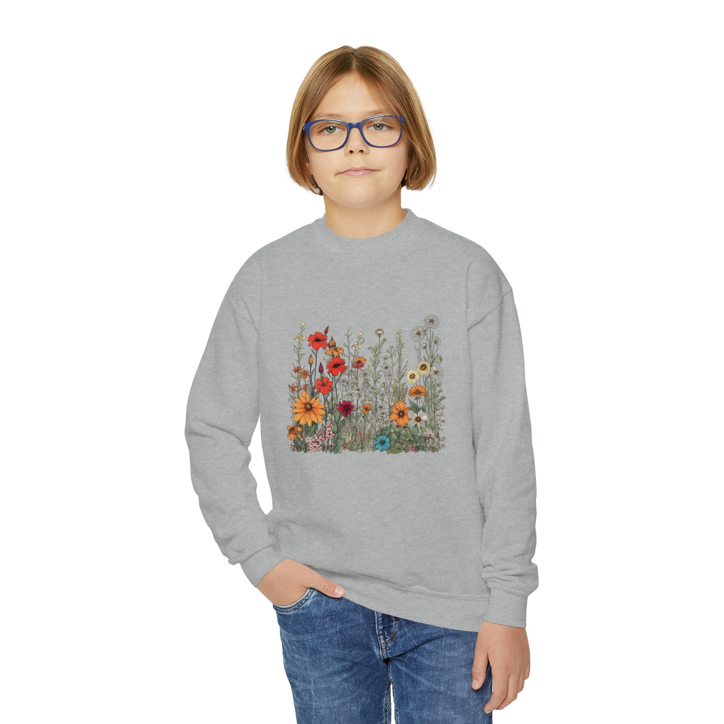 Vintage-Inspired Wildflowers Sweatshirt (Youth)