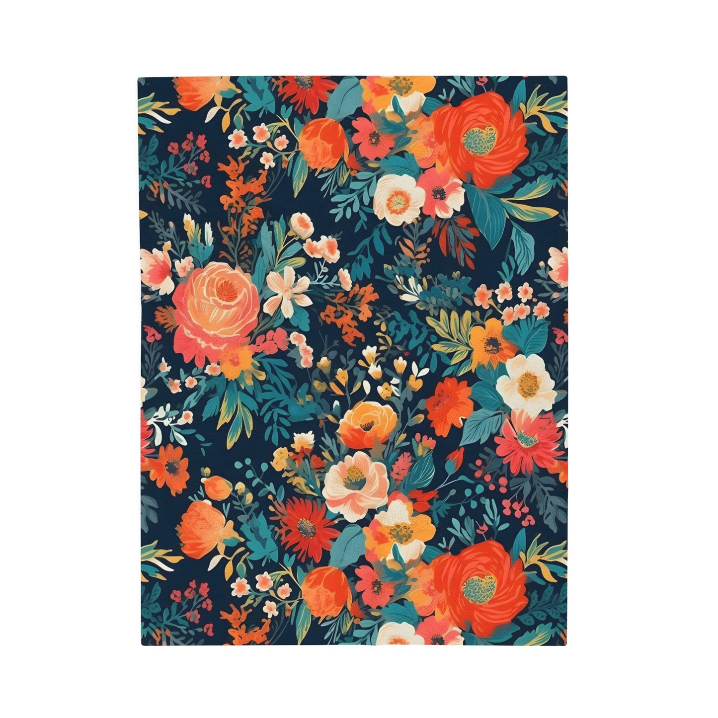 Vibrant Floral Plush Blanket