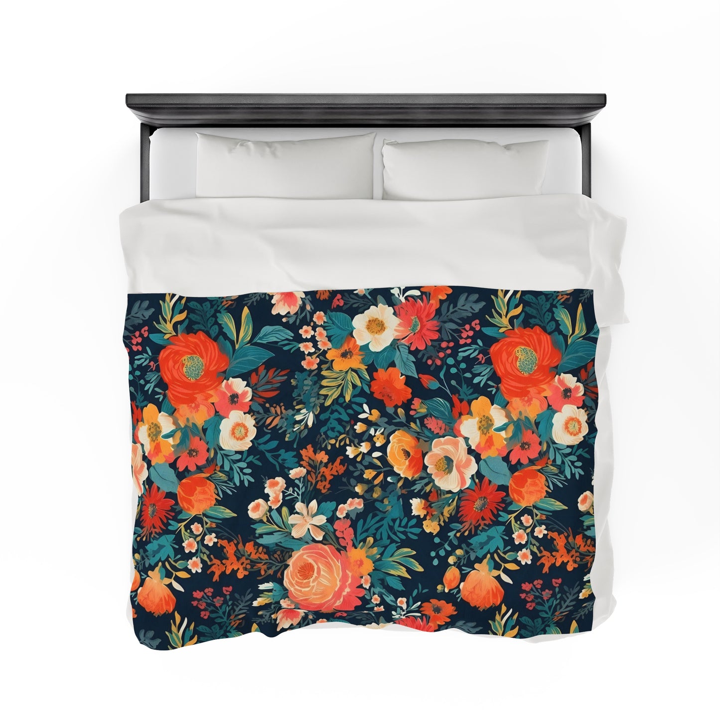 Vibrant Floral Plush Blanket