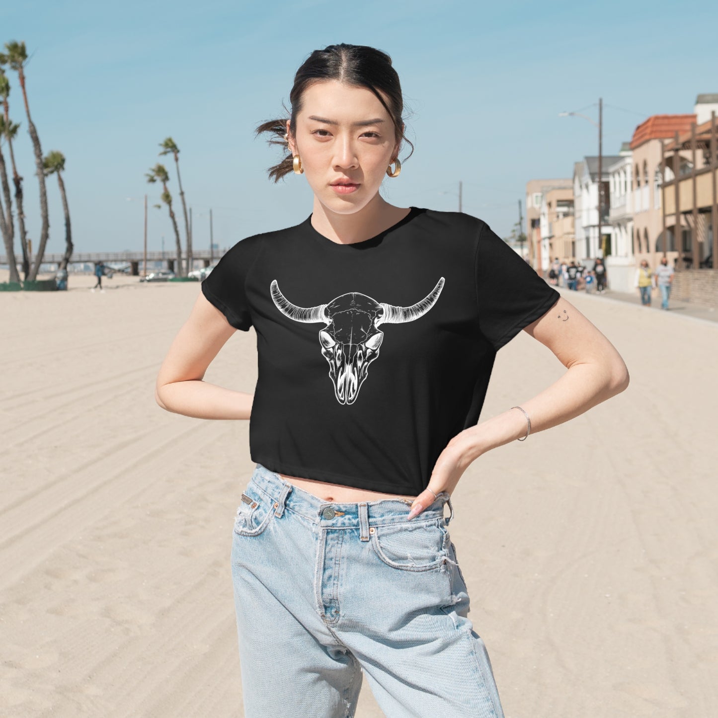 Bull Horns Cropped Tee (Women's)