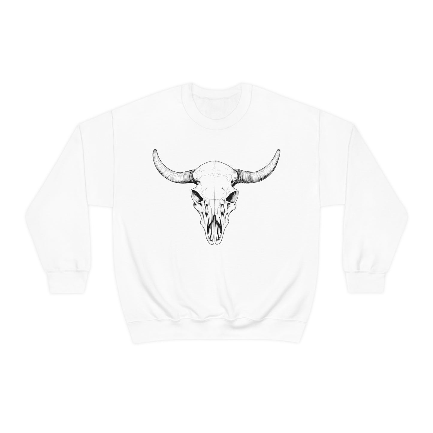 Bull Horn Heavy Blend Crewneck Sweatshirt (Unisex)