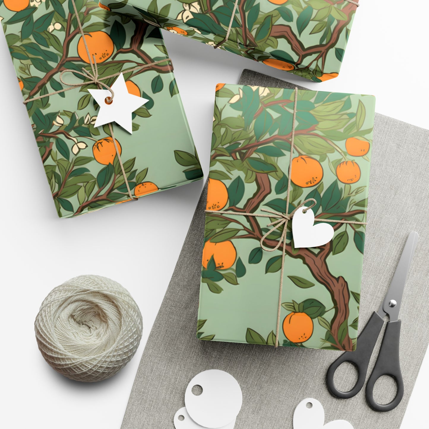 Vintage Inspired Orange Trees Gift Wrapping Paper