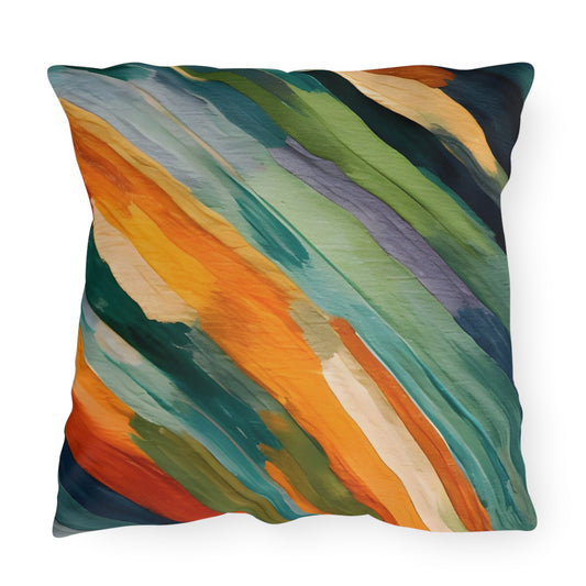 Colorful Brushstrokes Outdoor Pillows