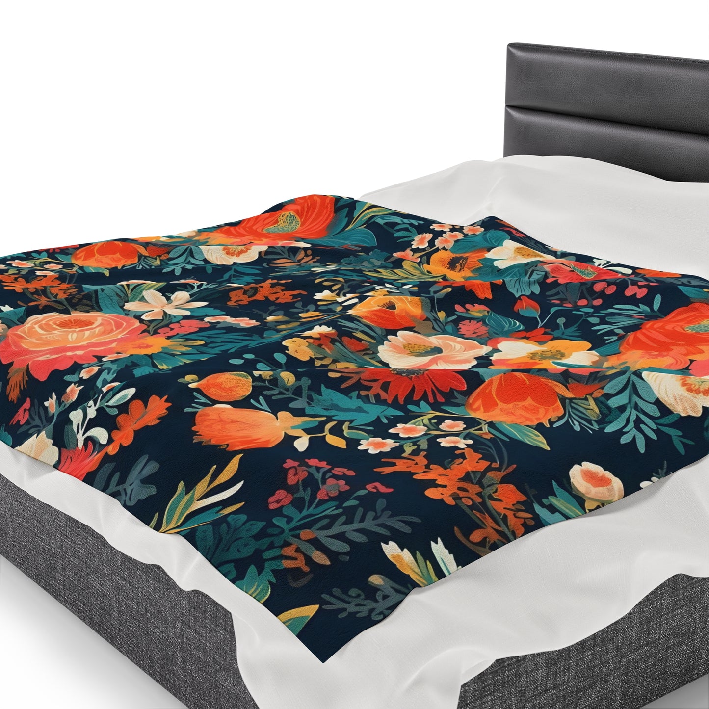 Vibrant Floral Plush Blanket