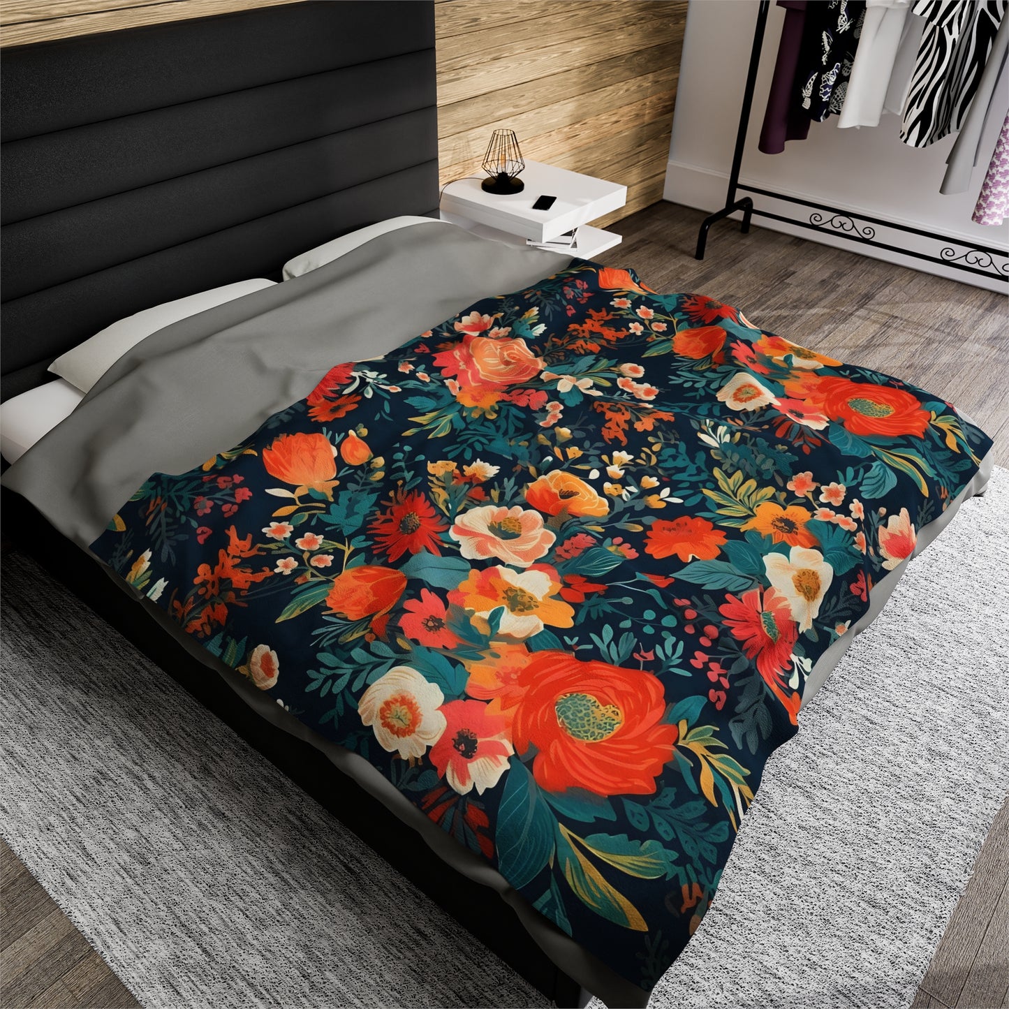 Vibrant Floral Plush Blanket