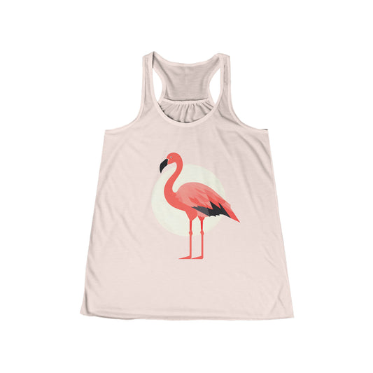 Flamingo and Moon Flowy Racerback Tank (Women's)