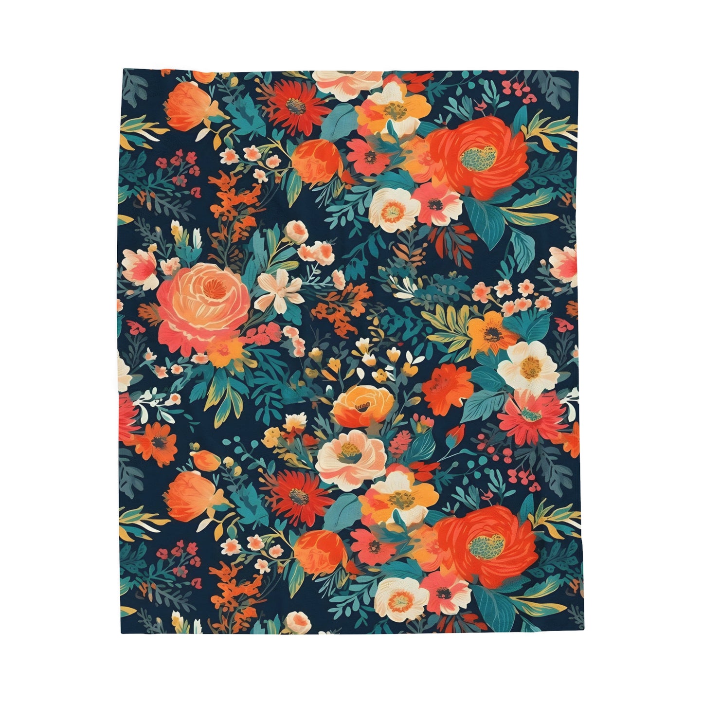 Vibrant Floral Plush Blanket