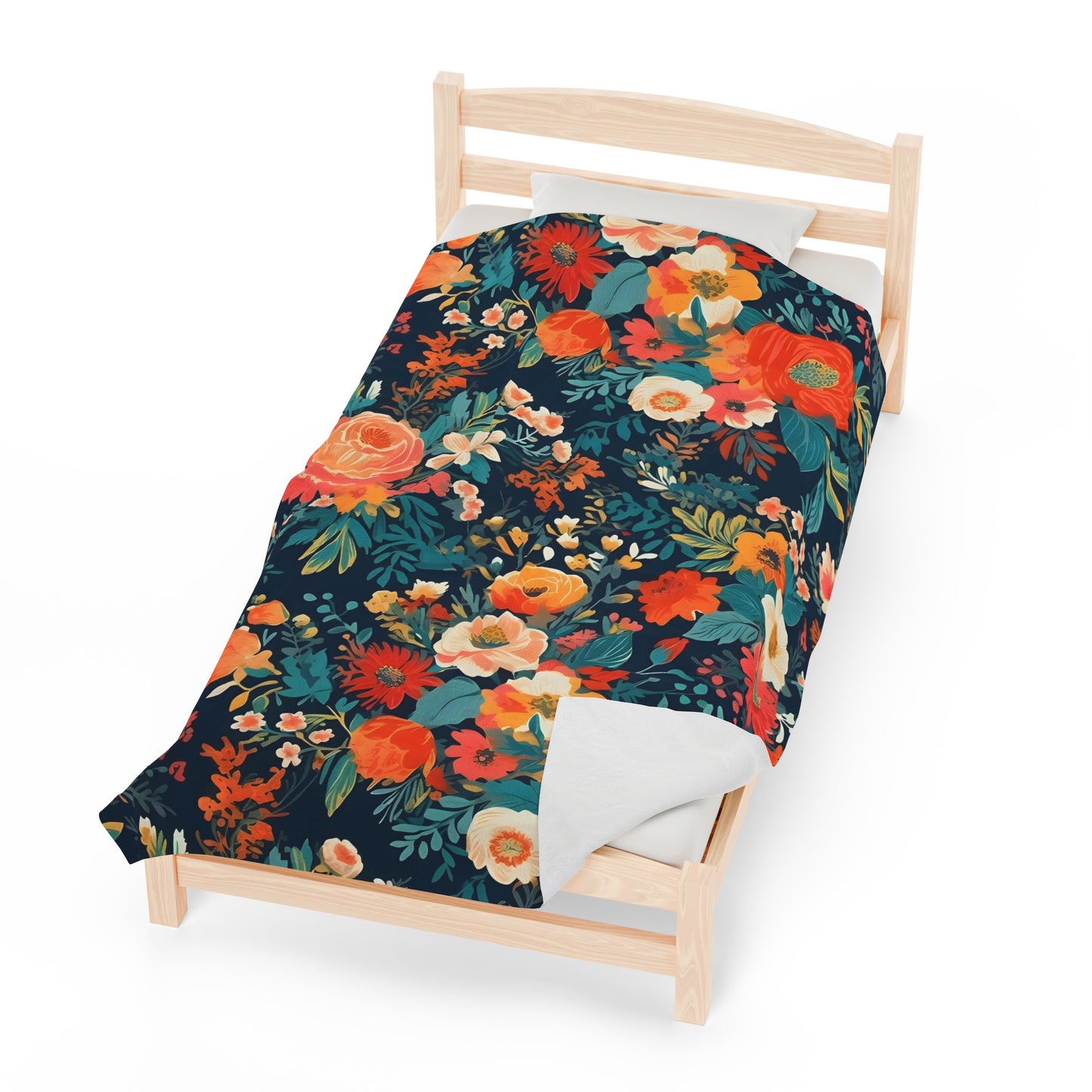 Vibrant Floral Plush Blanket