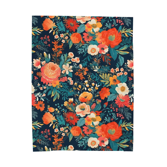 Vibrant Floral Plush Blanket