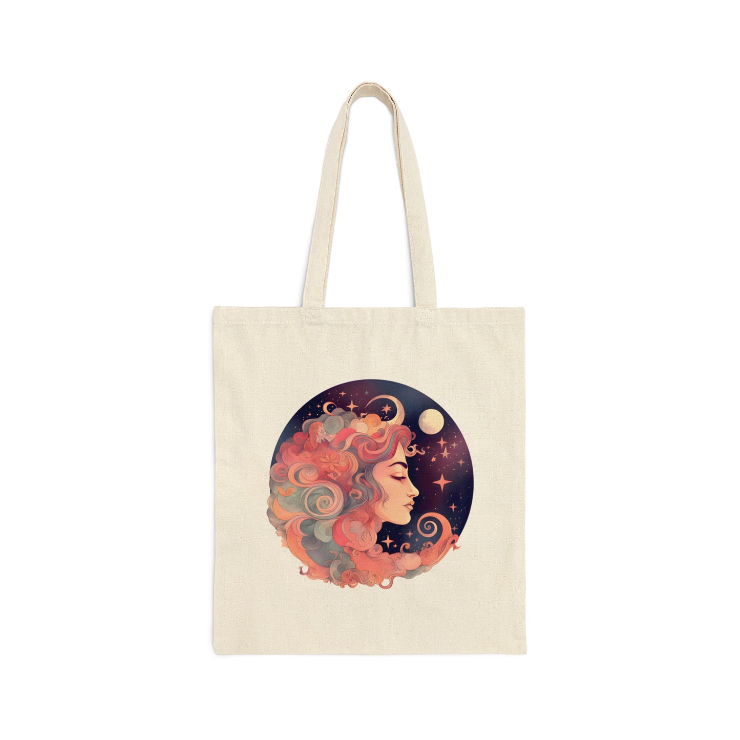 Celestial Moon Goddess Canvas Tote Bag