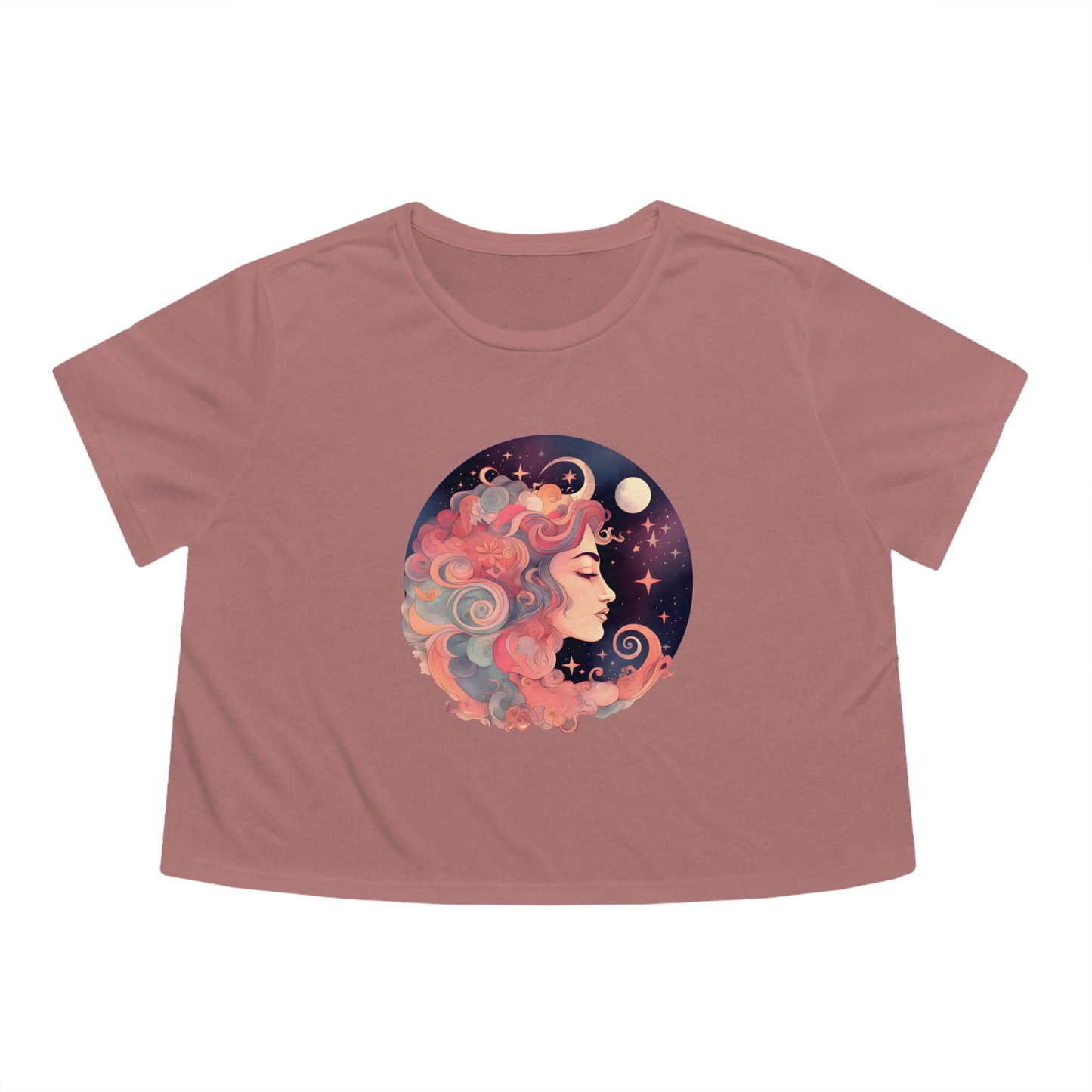 Celestial Moon Goddess Cropped Tee (Women's)