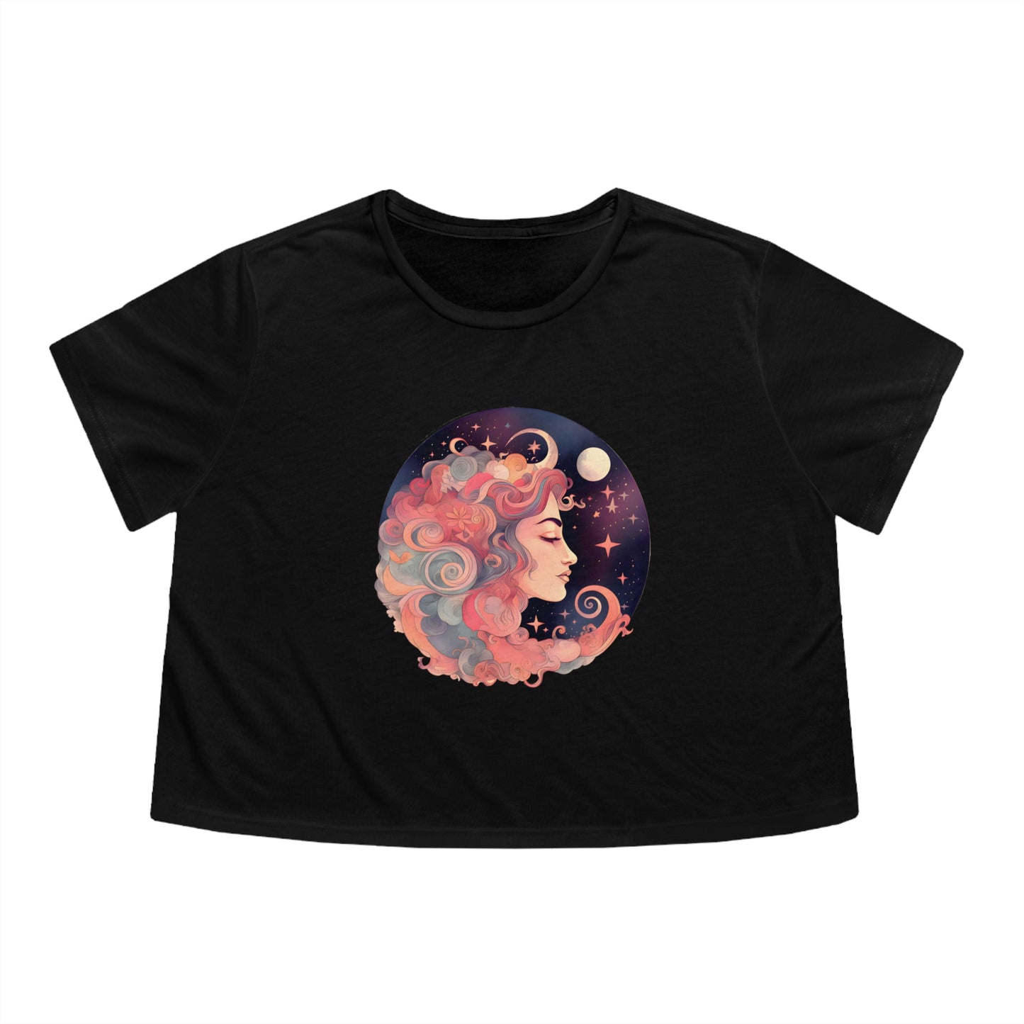 Celestial Moon Goddess Cropped Tee (Women's)