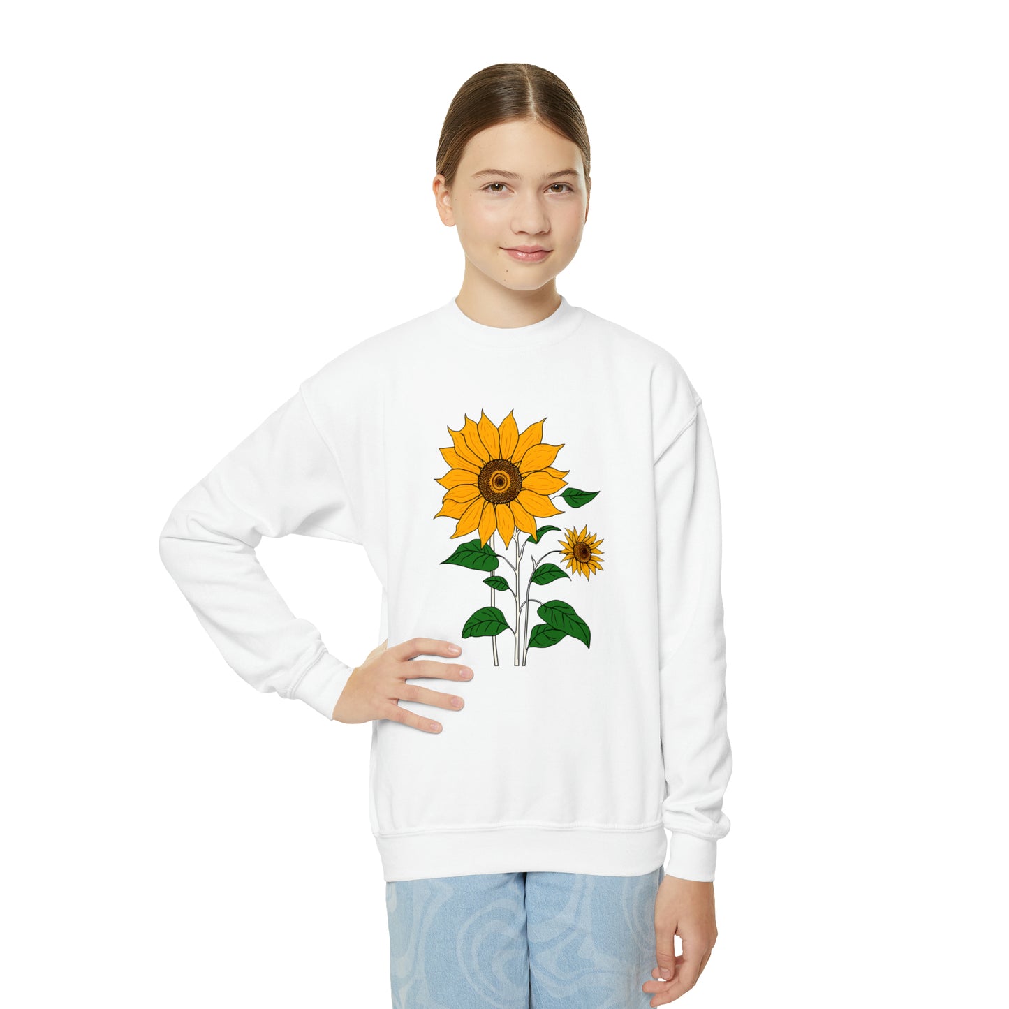 Sunflower Illustration Sweatshirt (Youth)