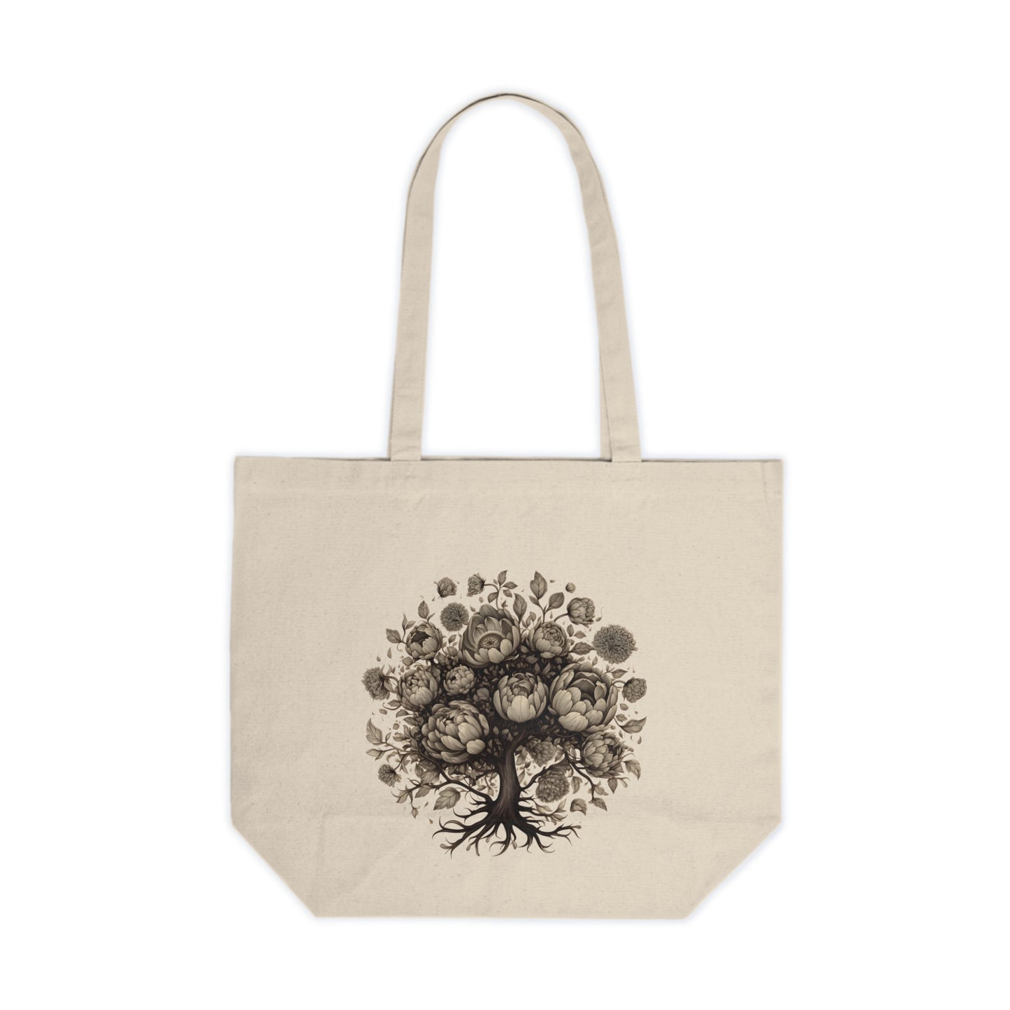 Peony Tree Canvas Shopping Tote