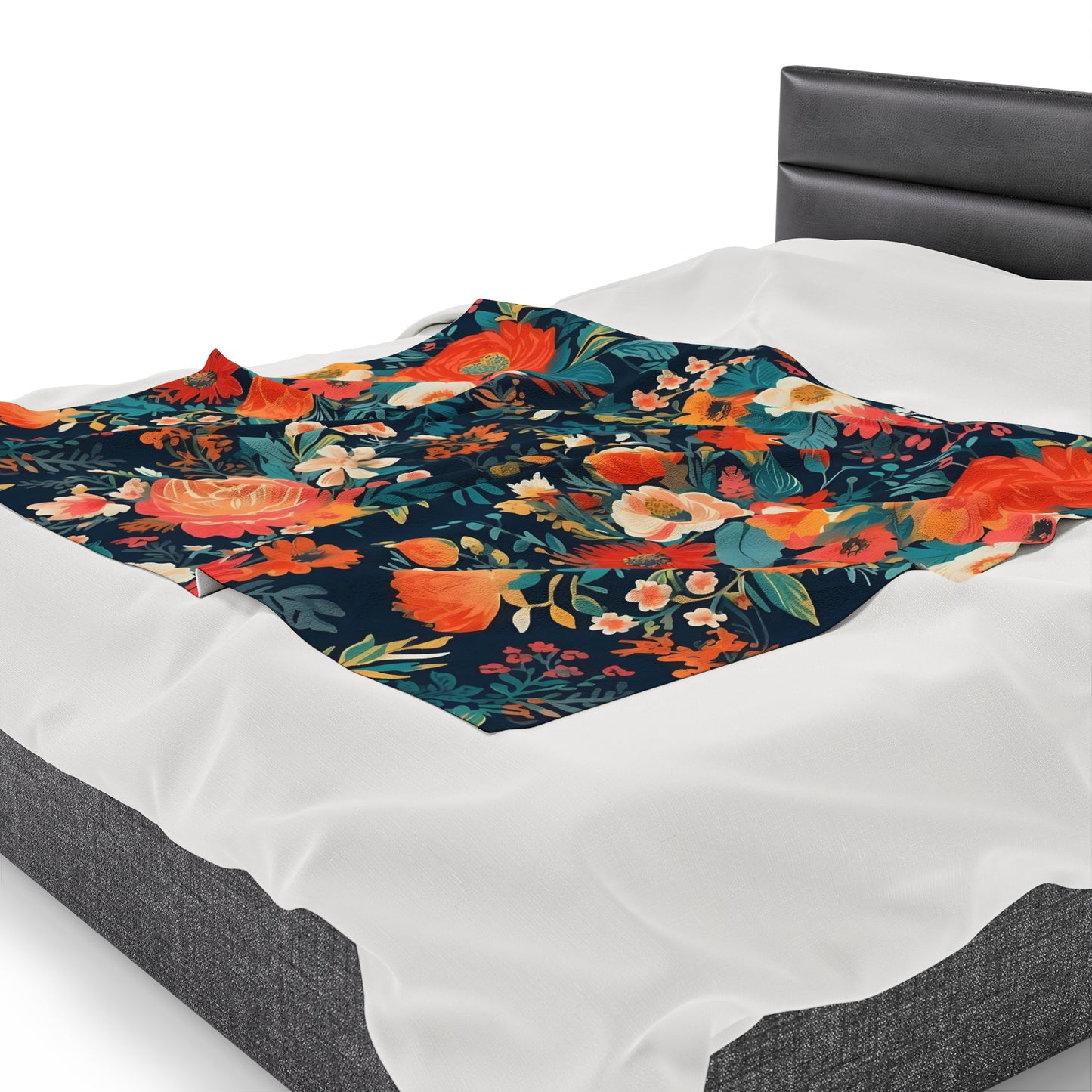 Vibrant Floral Plush Blanket