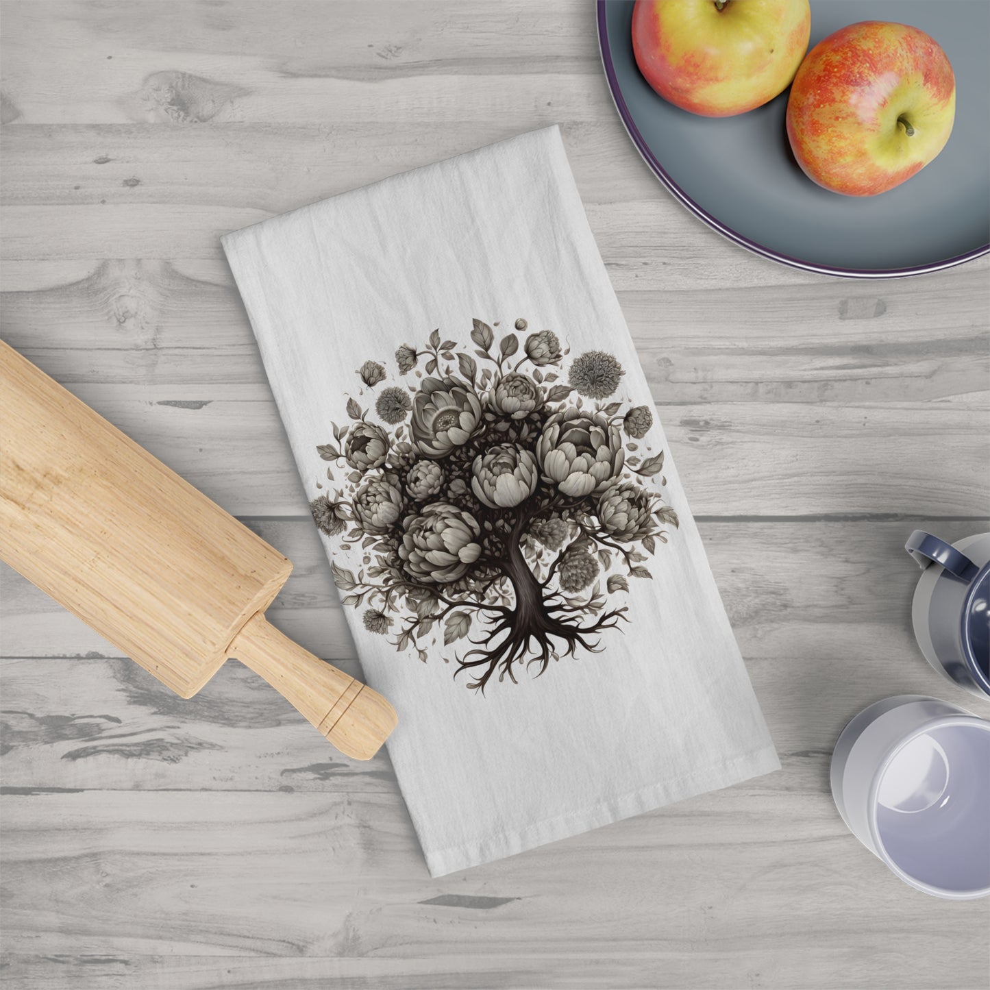 Peony Tree Tea Towel