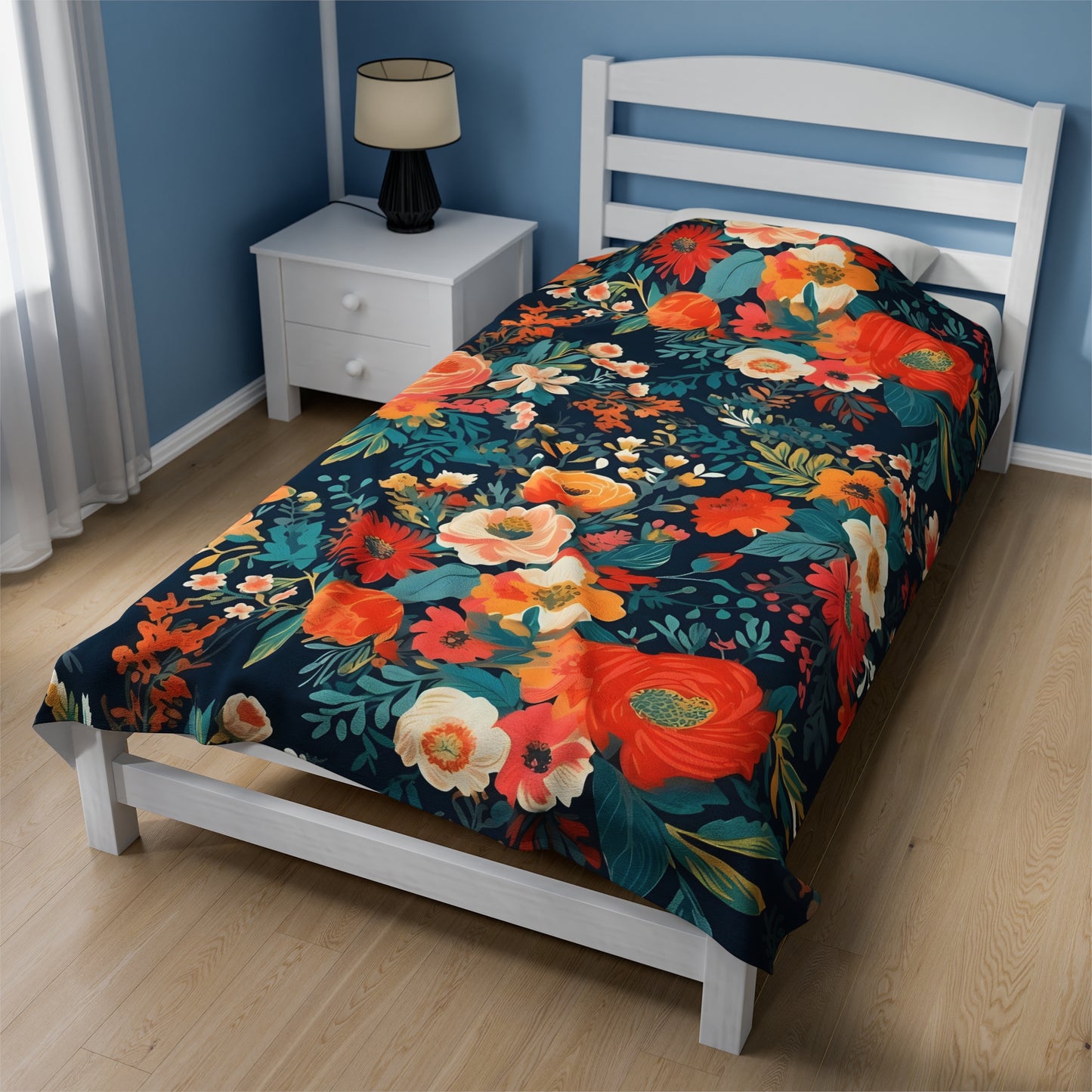 Vibrant Floral Plush Blanket