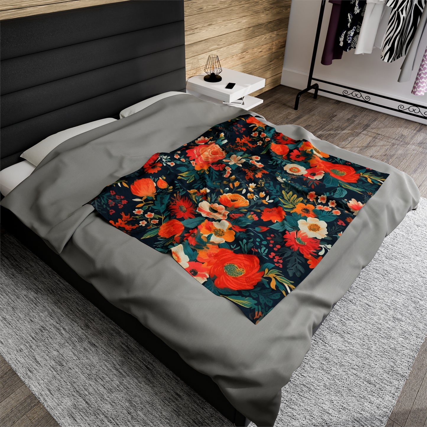 Vibrant Floral Plush Blanket