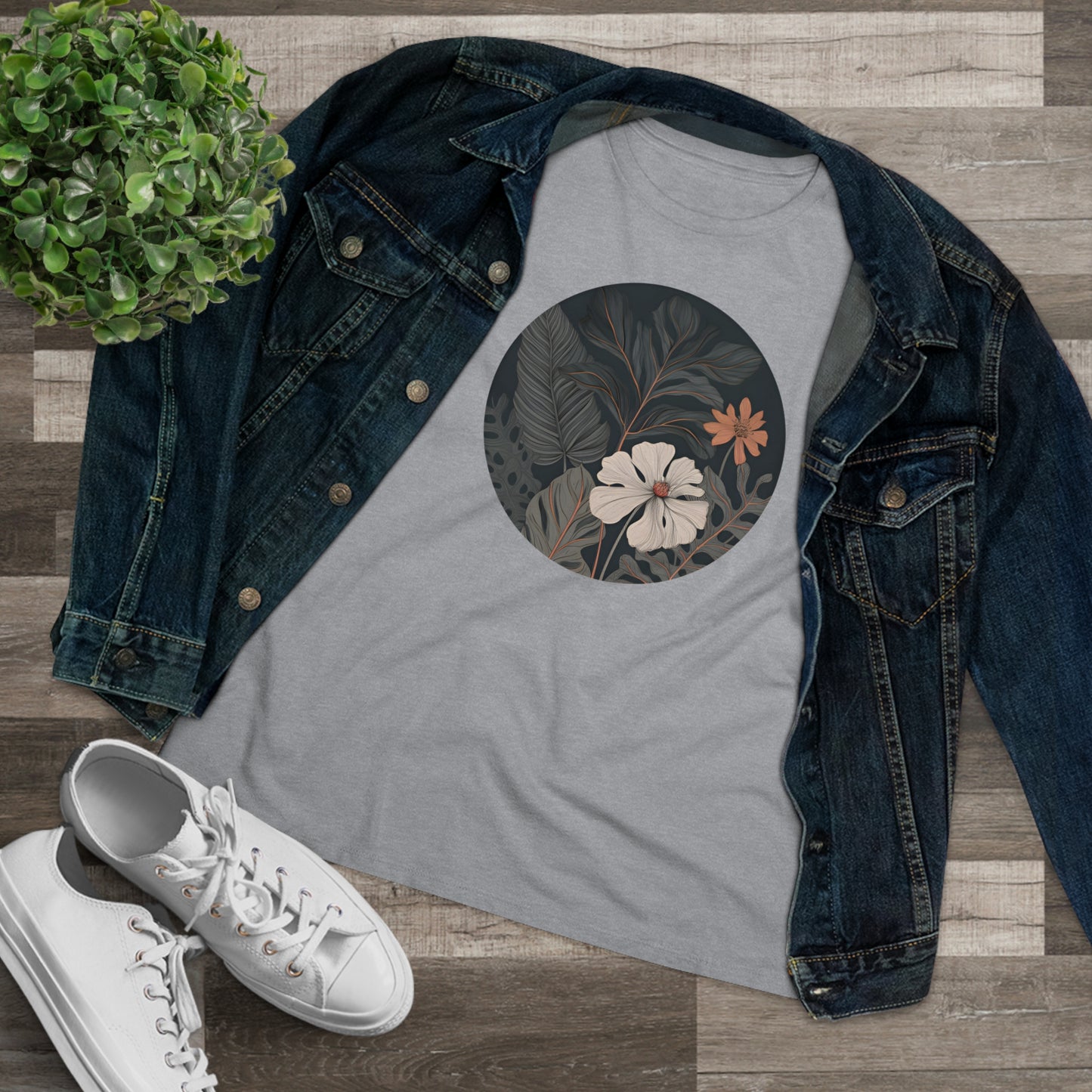 Dark Tropical Floral Tee (Women's)