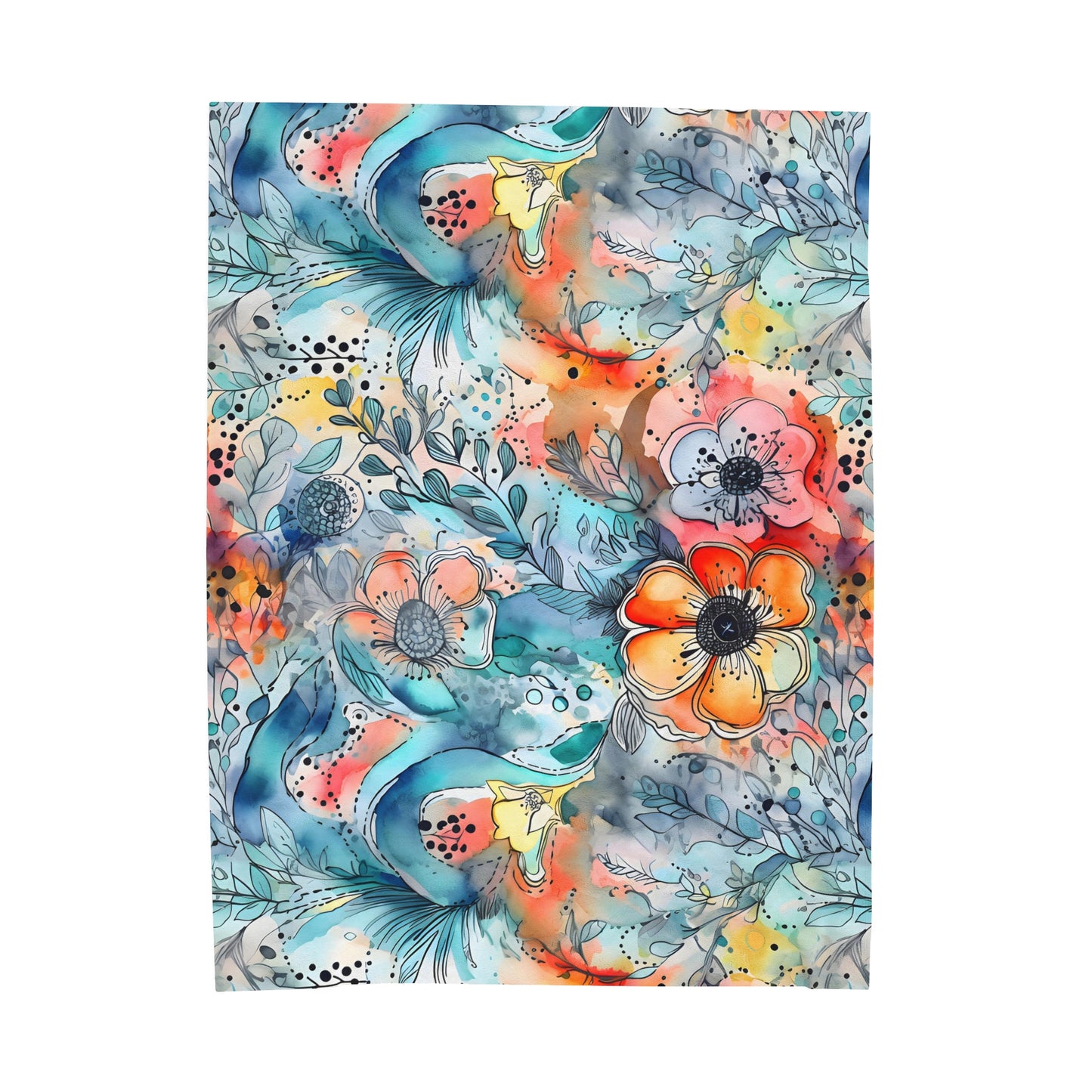 Abstract Watercolors Plush Blanket