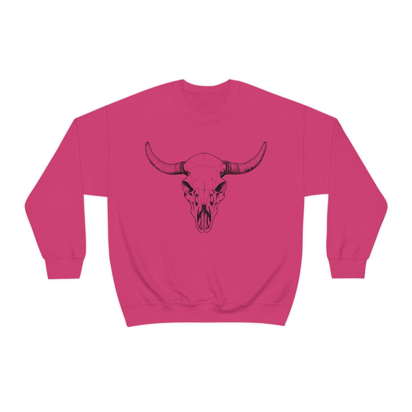 Bull Horn Heavy Blend Crewneck Sweatshirt (Unisex)