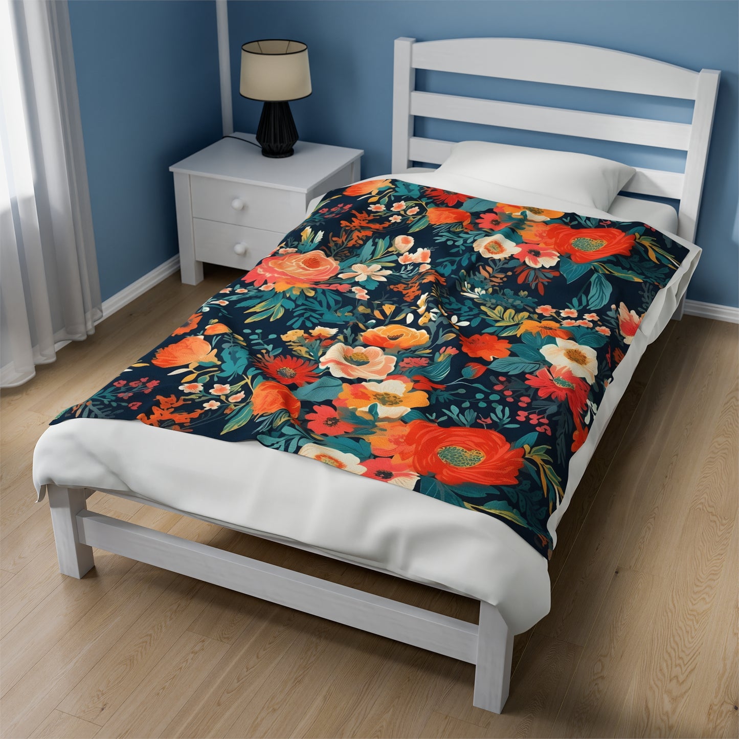 Vibrant Floral Plush Blanket