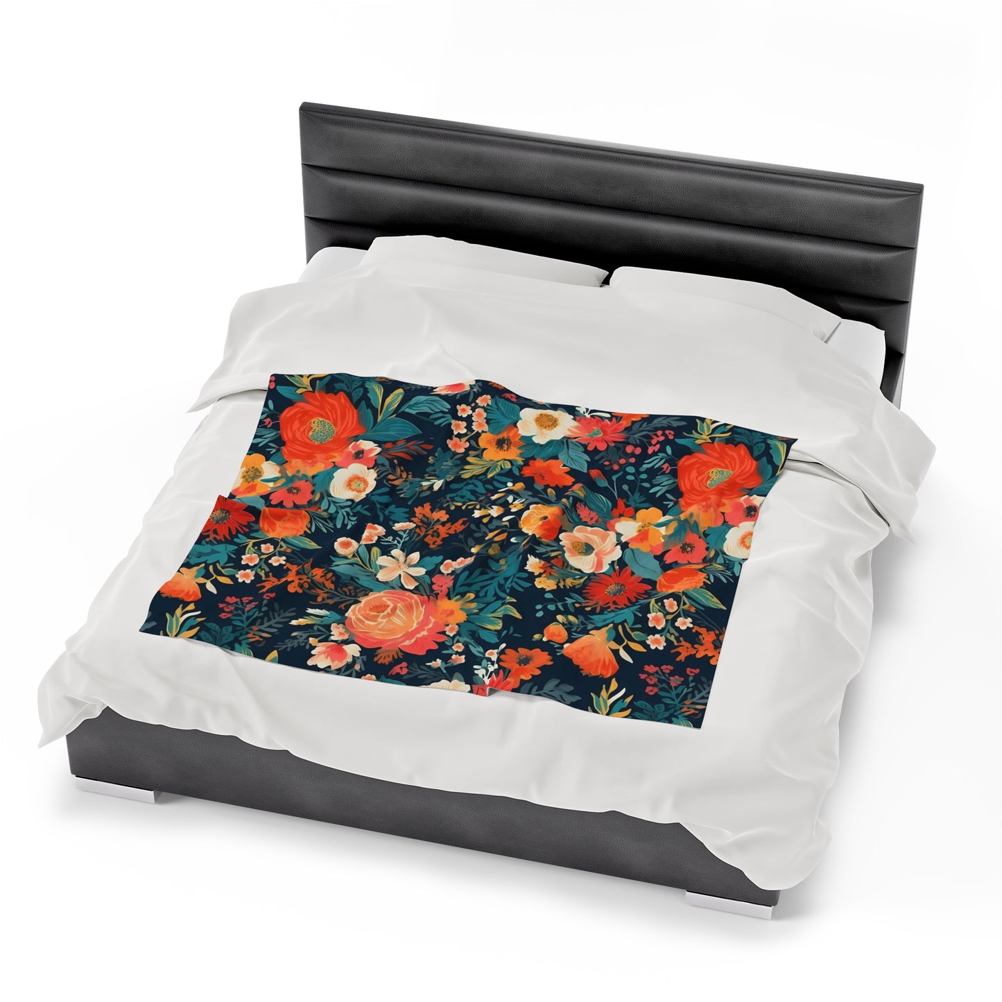 Vibrant Floral Plush Blanket