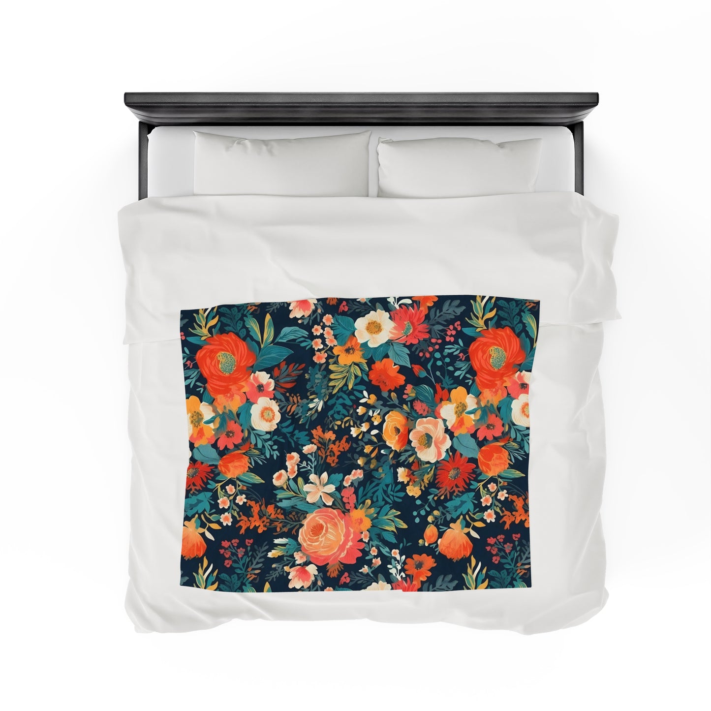 Vibrant Floral Plush Blanket