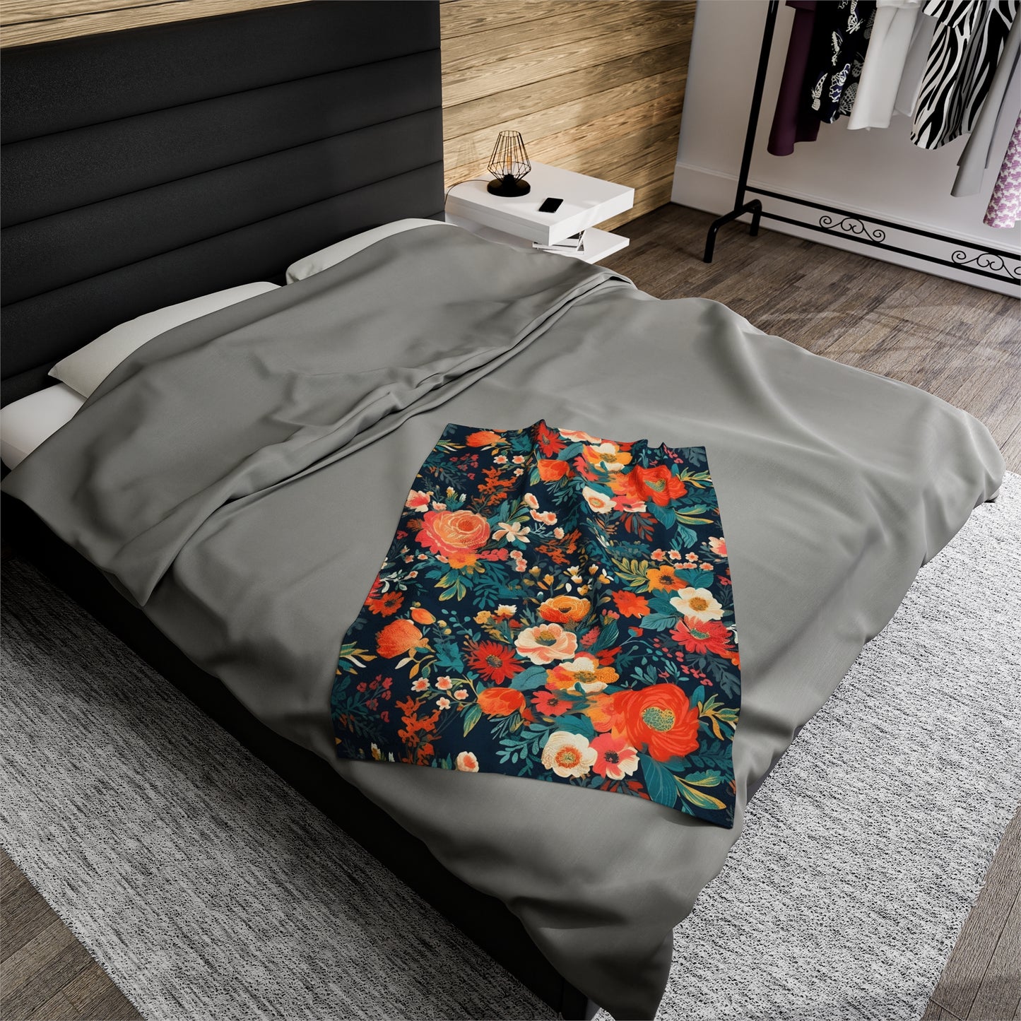 Vibrant Floral Plush Blanket