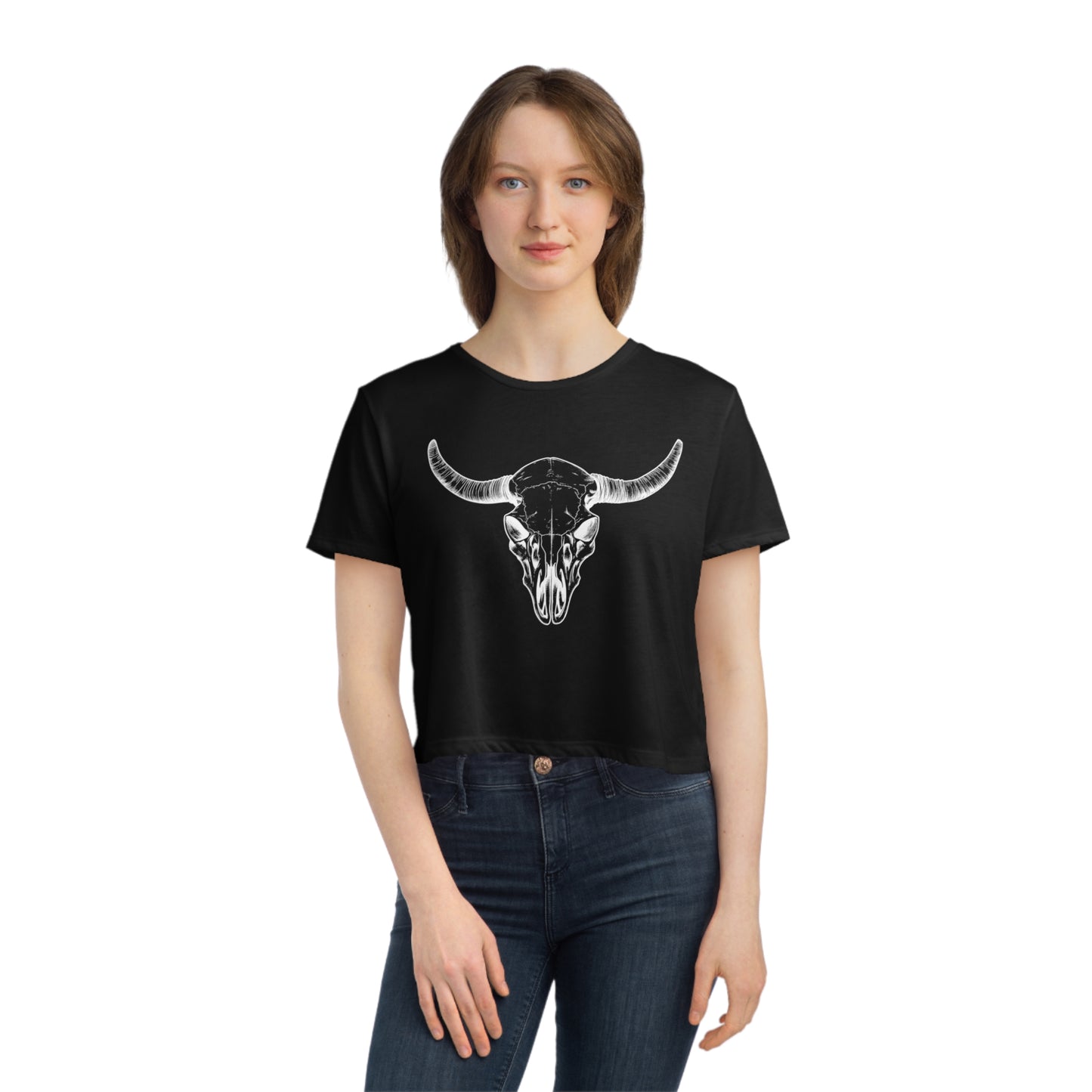 Bull Horns Cropped Tee (Women's)