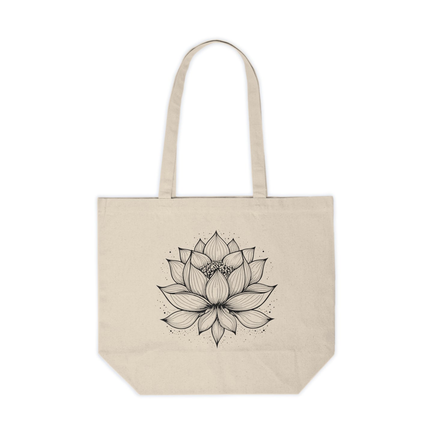 Lotus Flower Canvas Shopping Tote