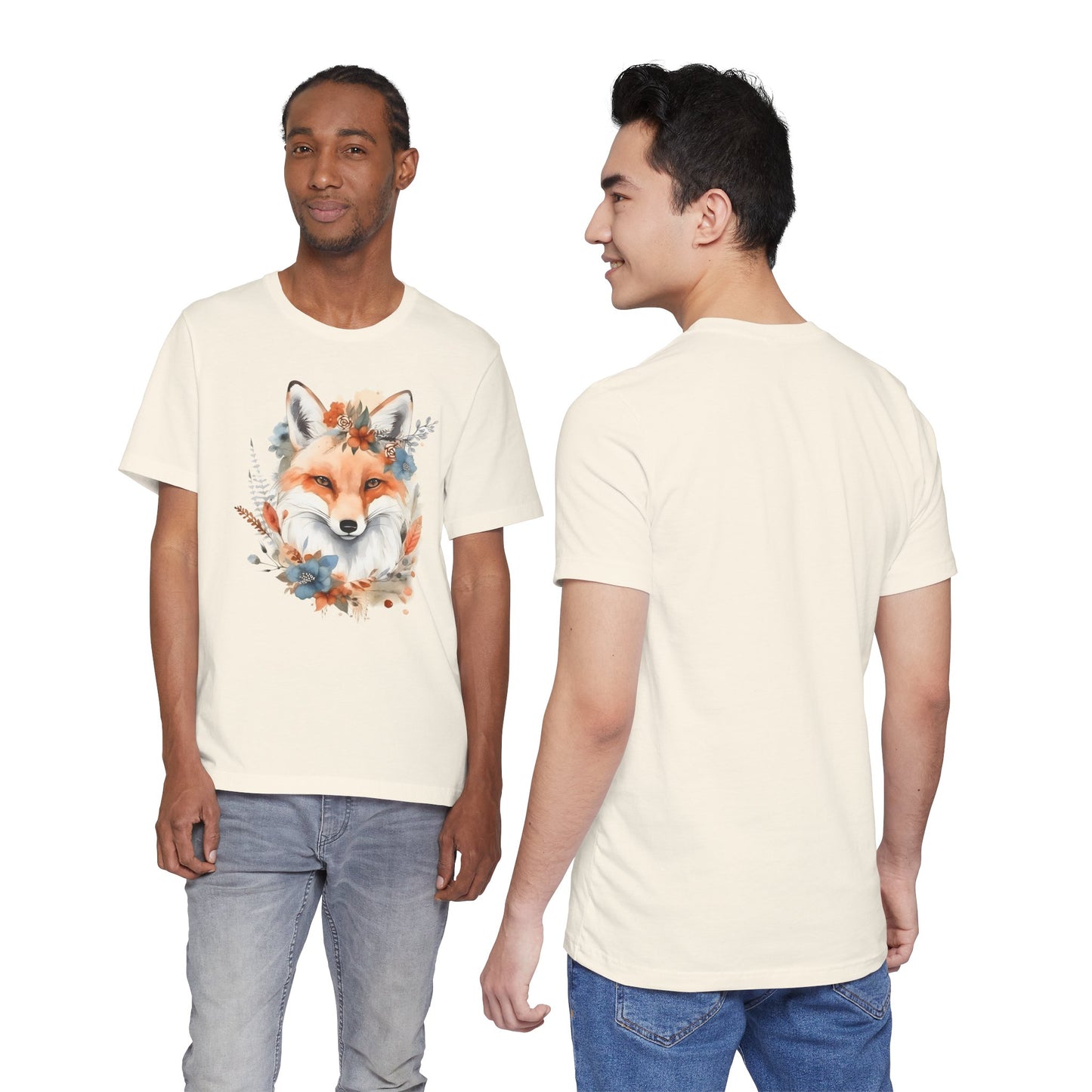 Watercolor Fox and Flowers Tee (Unisex)